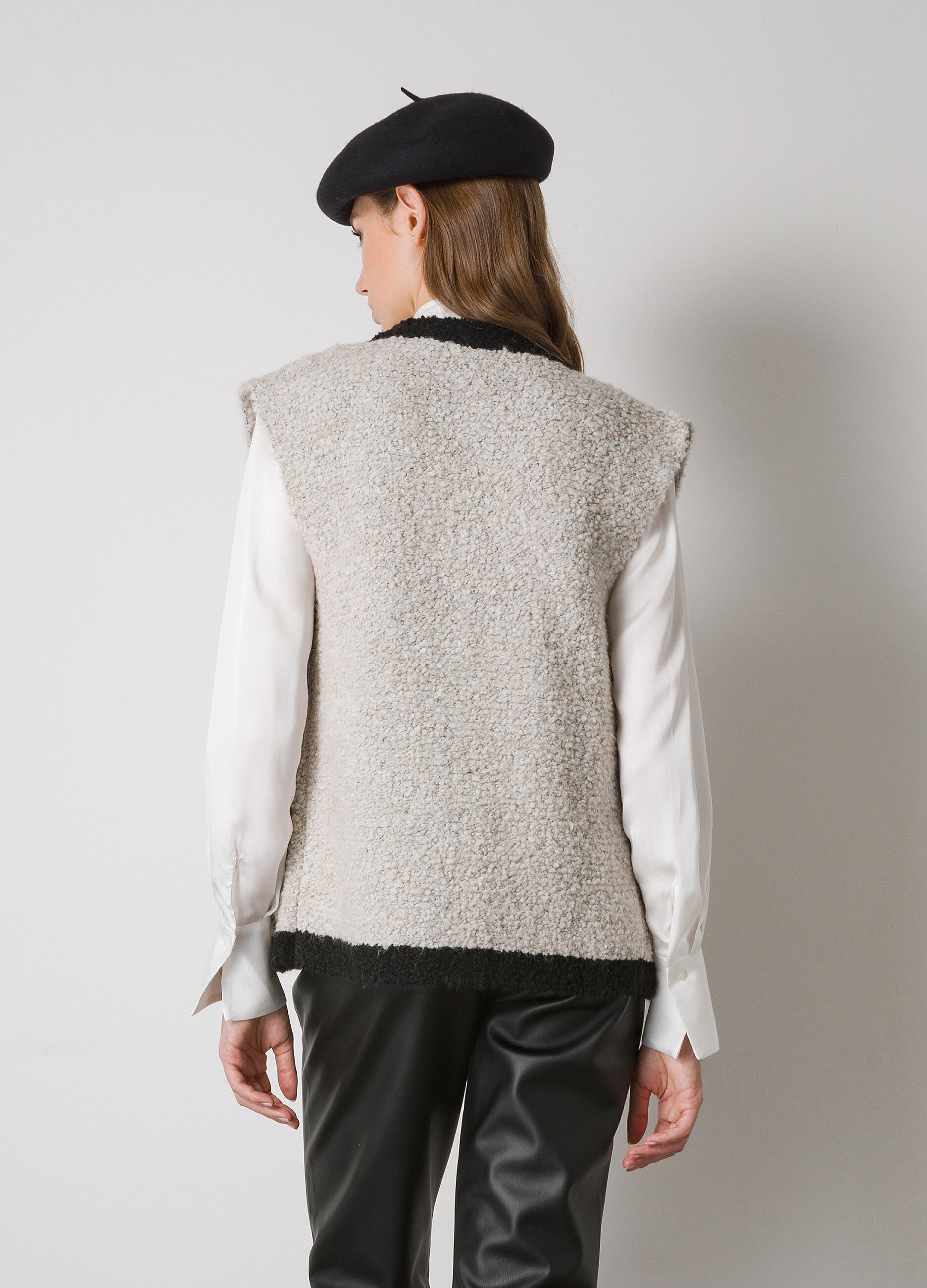 Loop stitch tricot gilet with alpaca wool_1