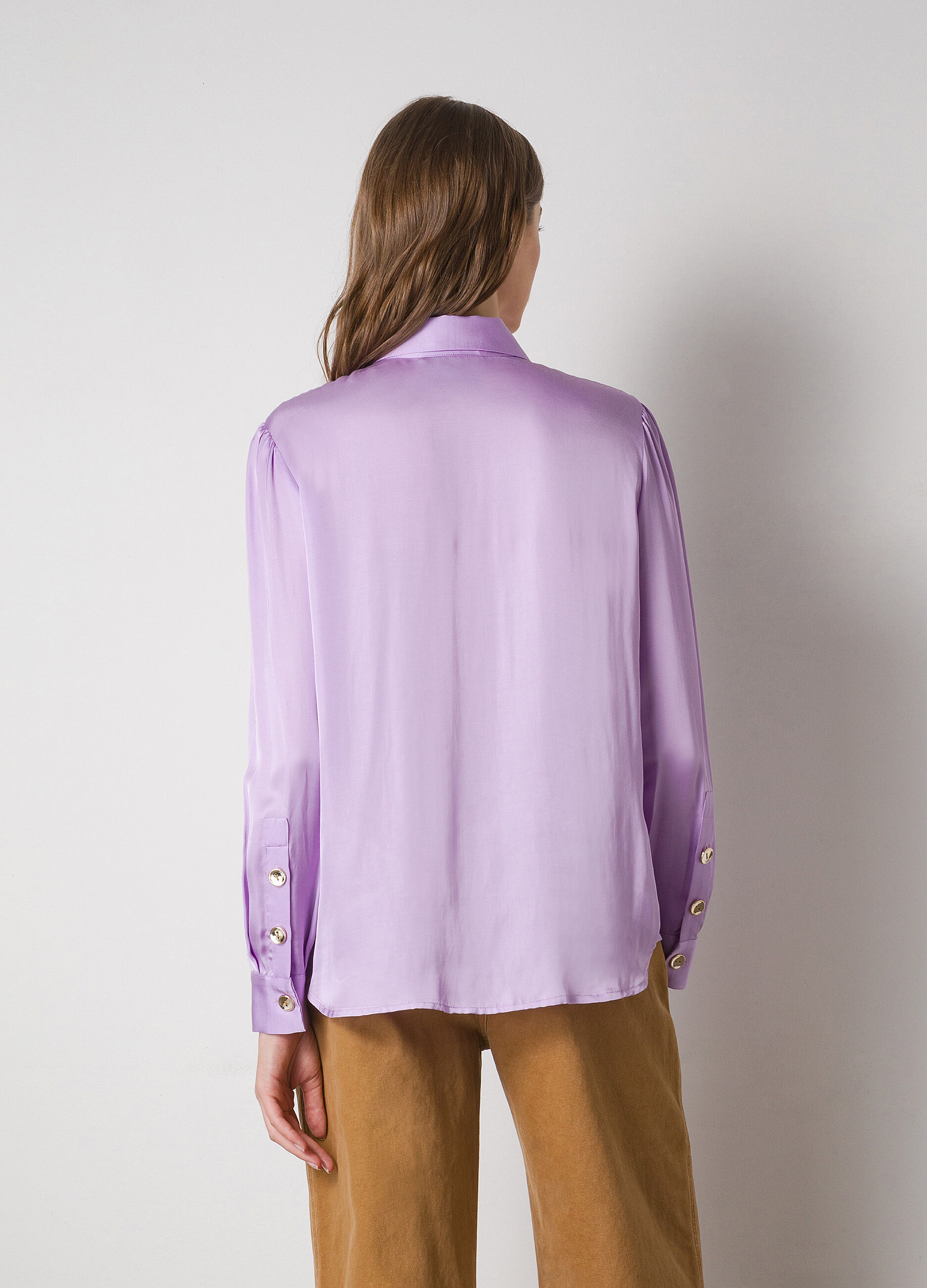 Gathered long-sleeved shirt_1