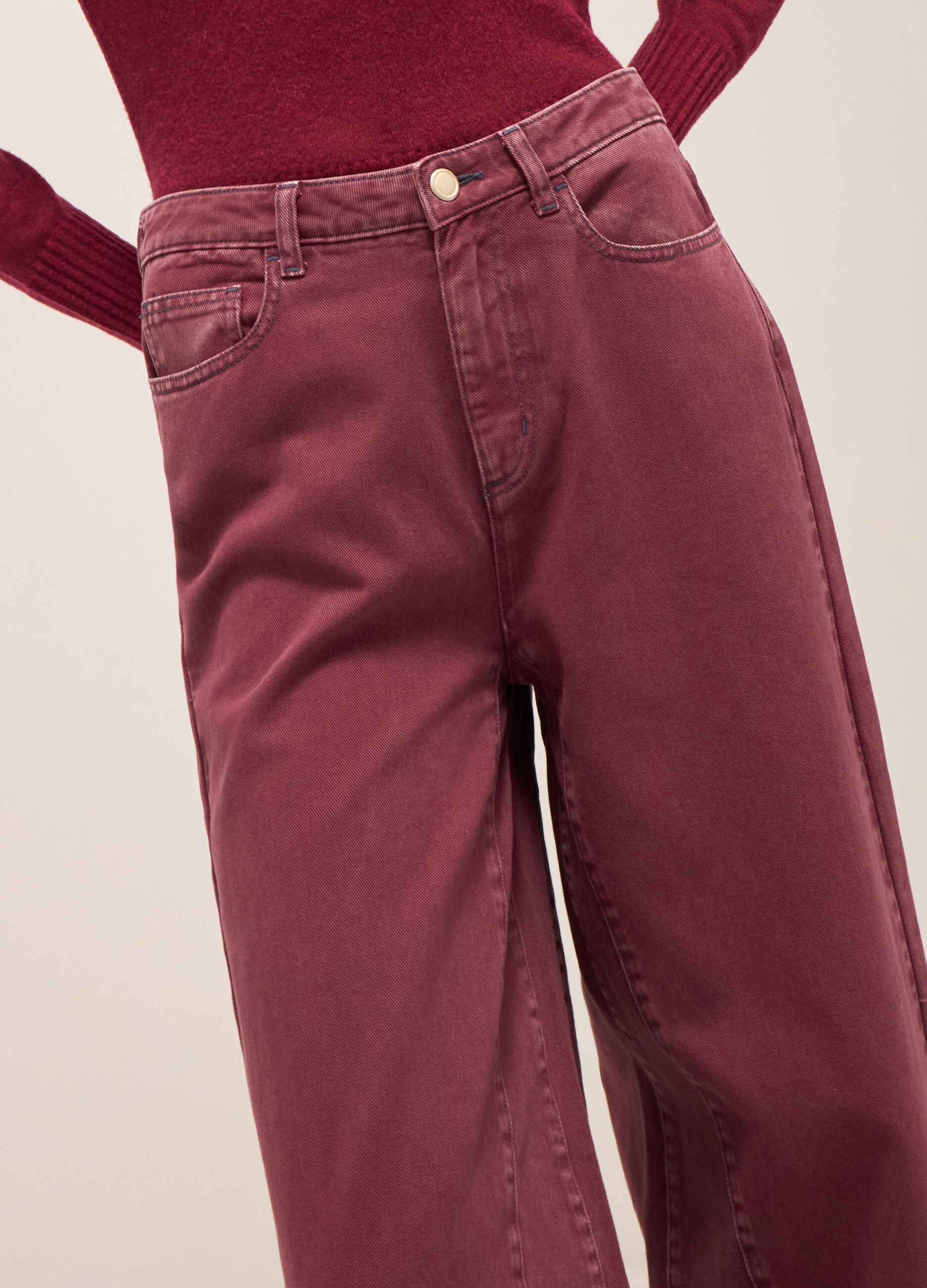Wide-leg trousers in denim
