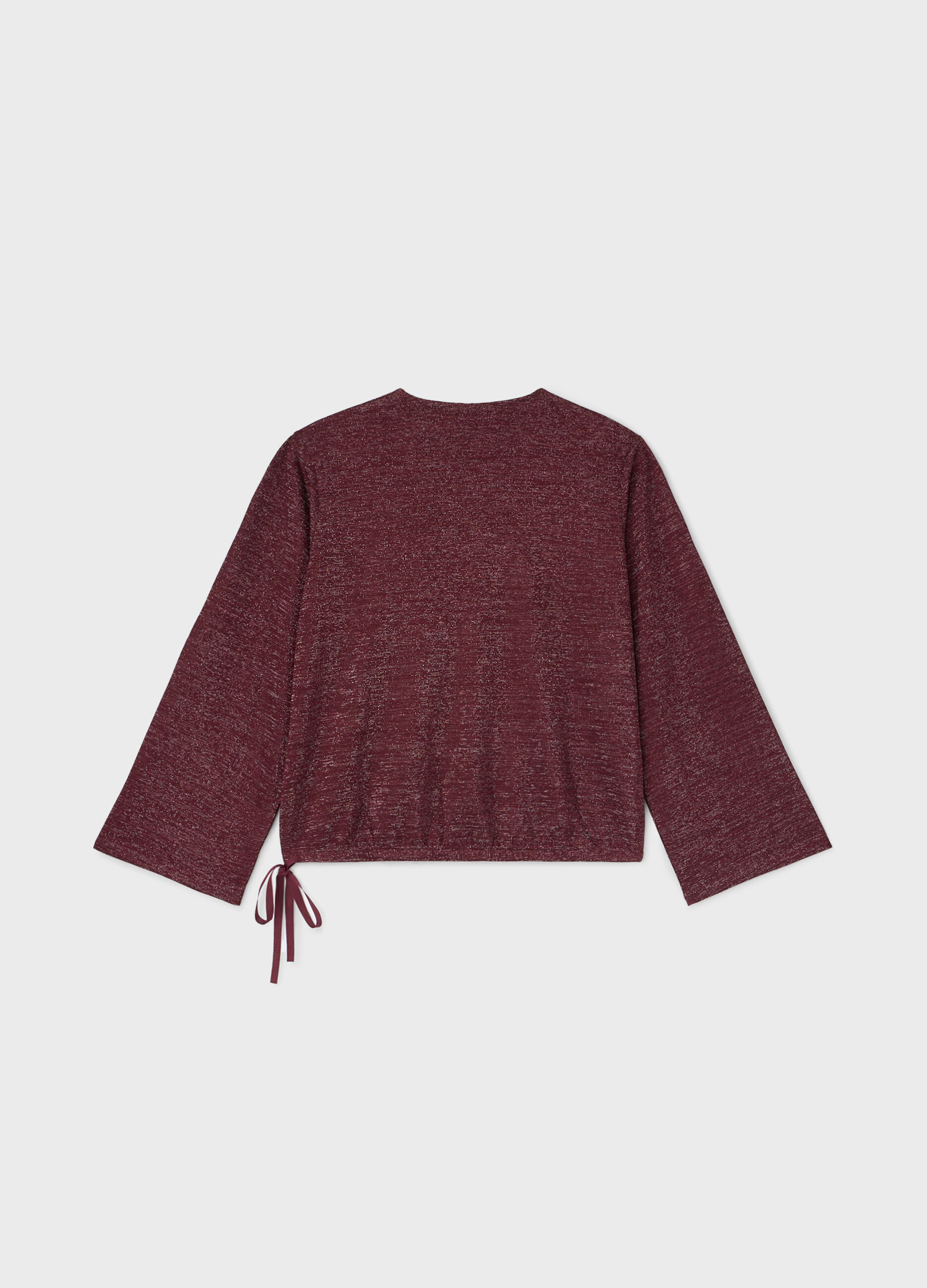 V-neck blouse with metallic effect