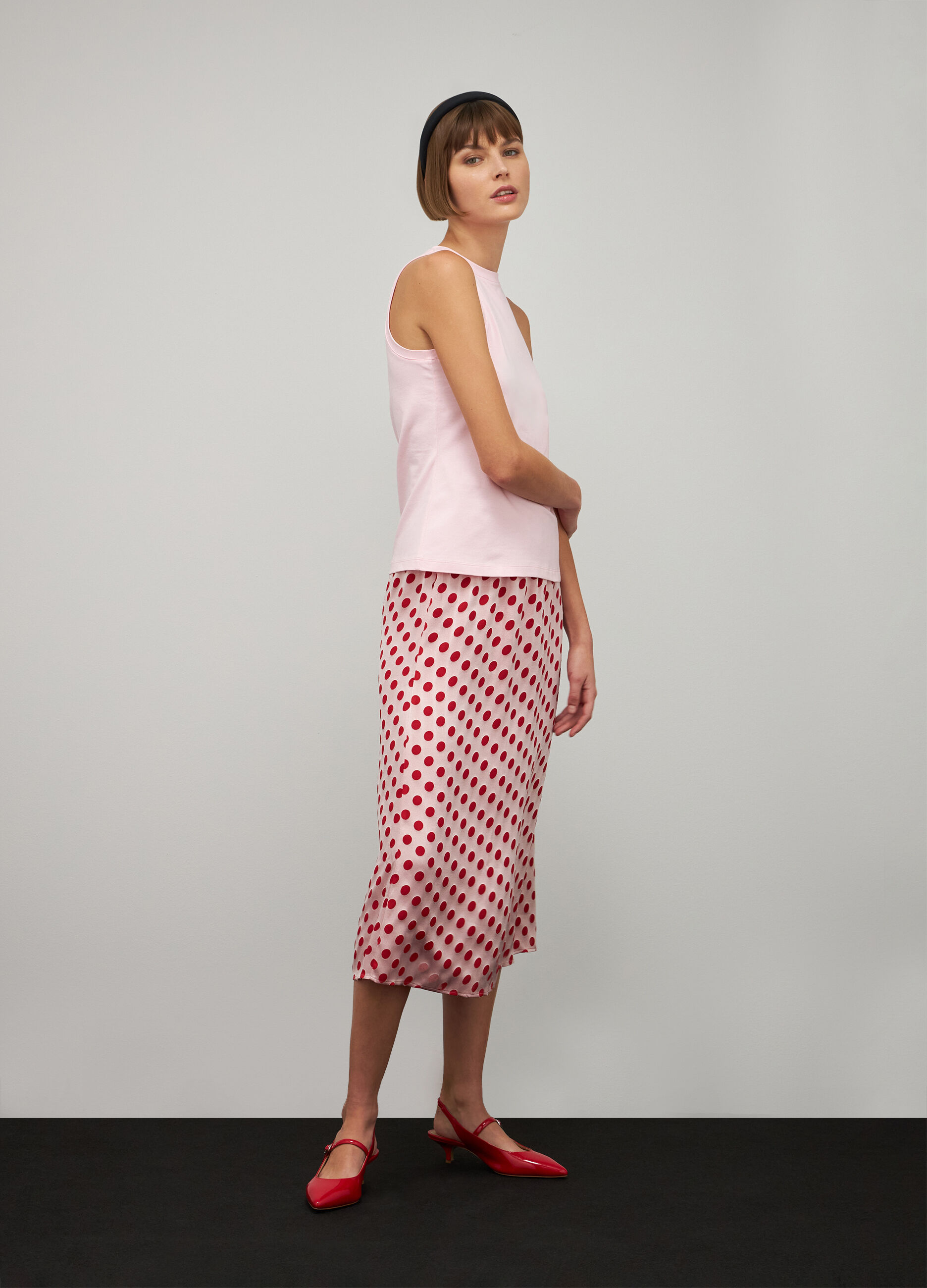 Pink stretch cotton sleeveless top_0