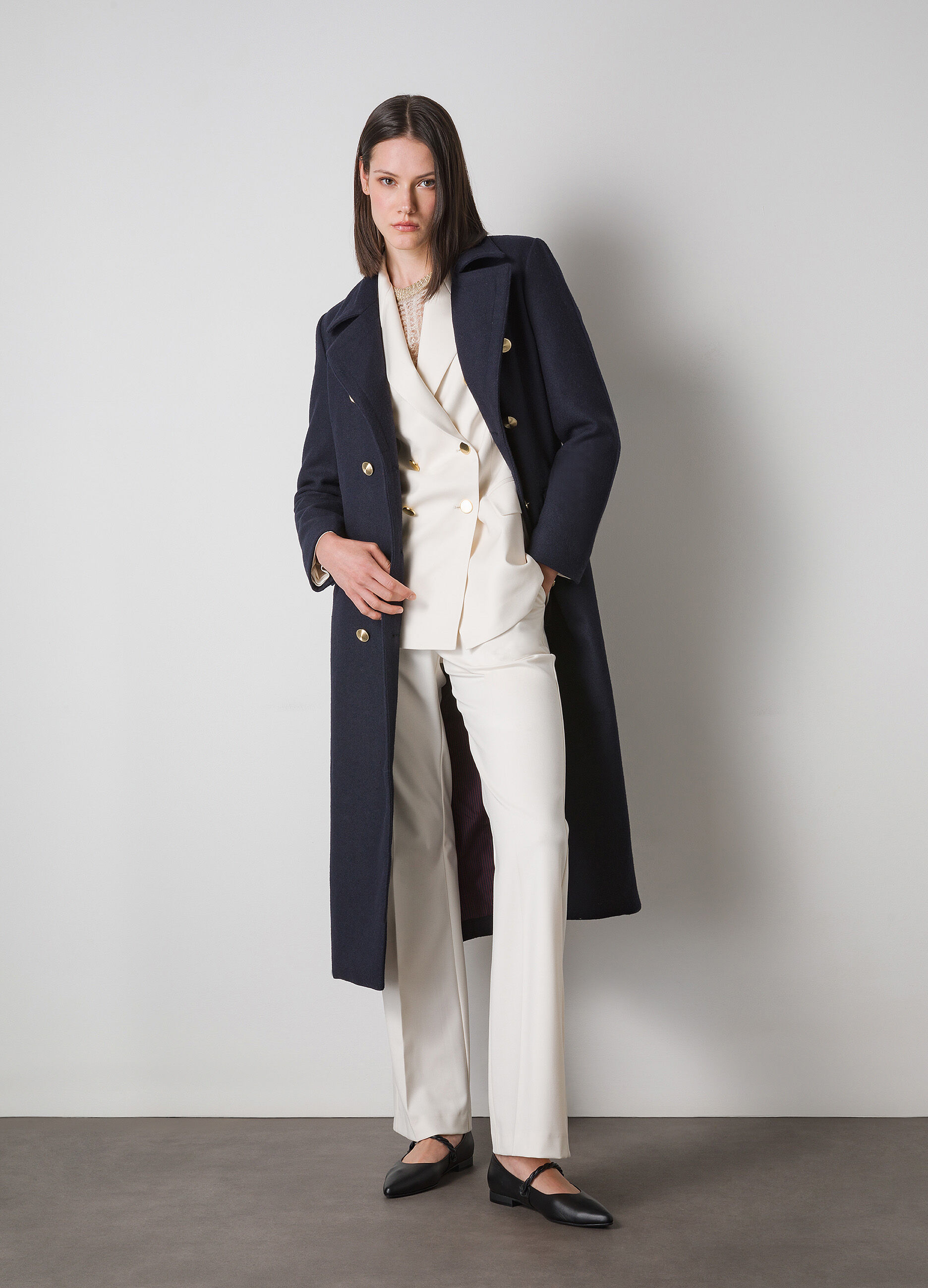 Long double-breasted wool-blend coat_0