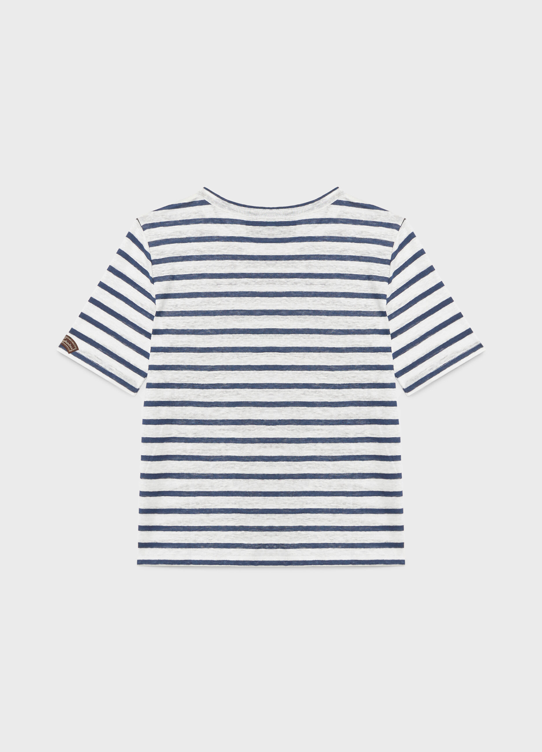 Striped T-shirt in pure linen_3
