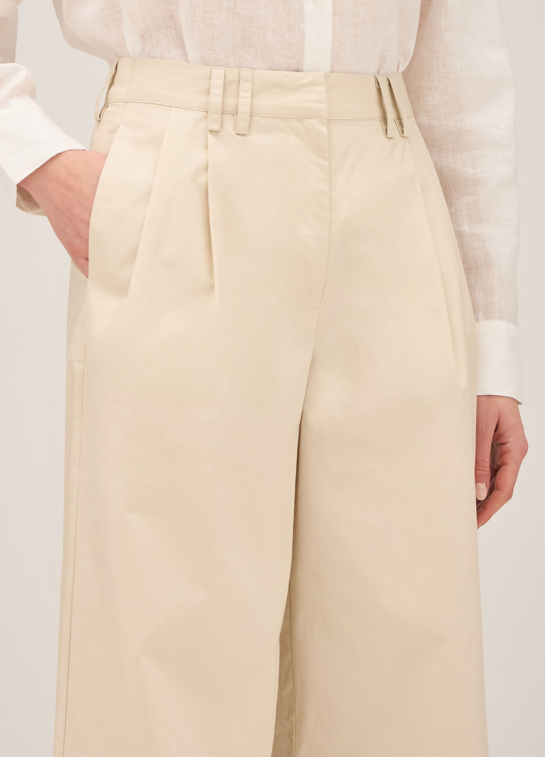 Pantaloni straight fit in cotone