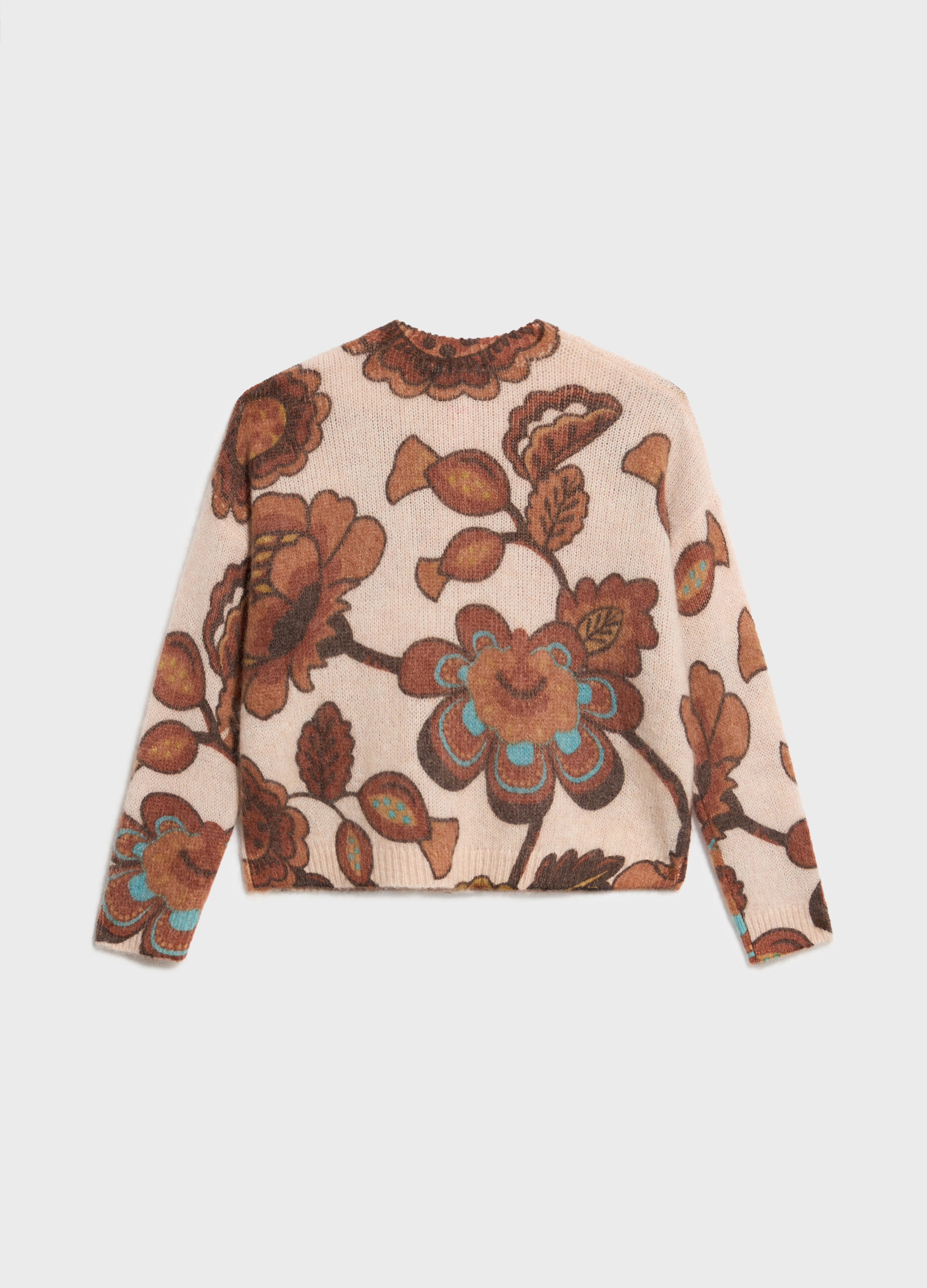 Knitted cardigan with print