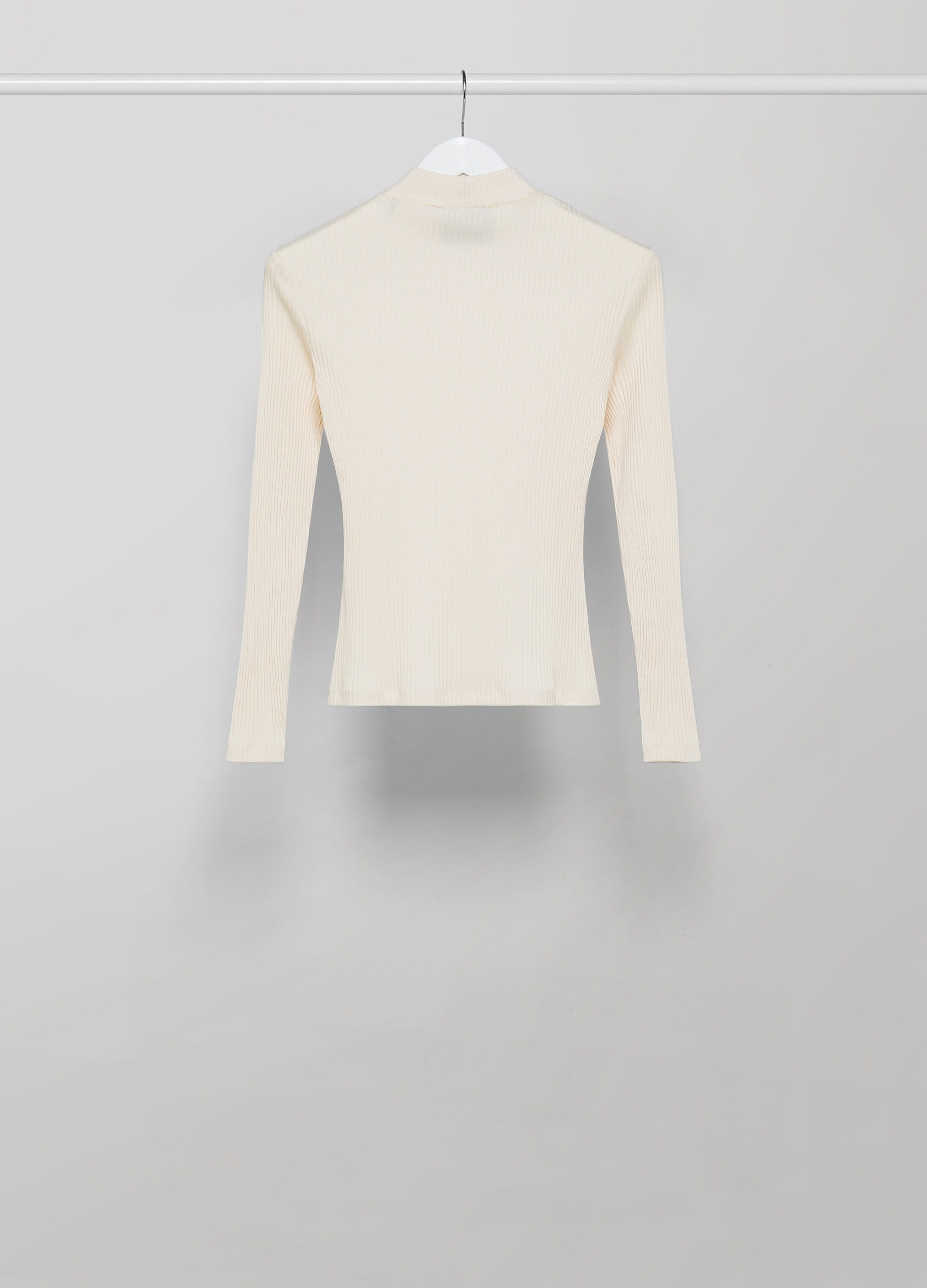 White silk blend tricot top