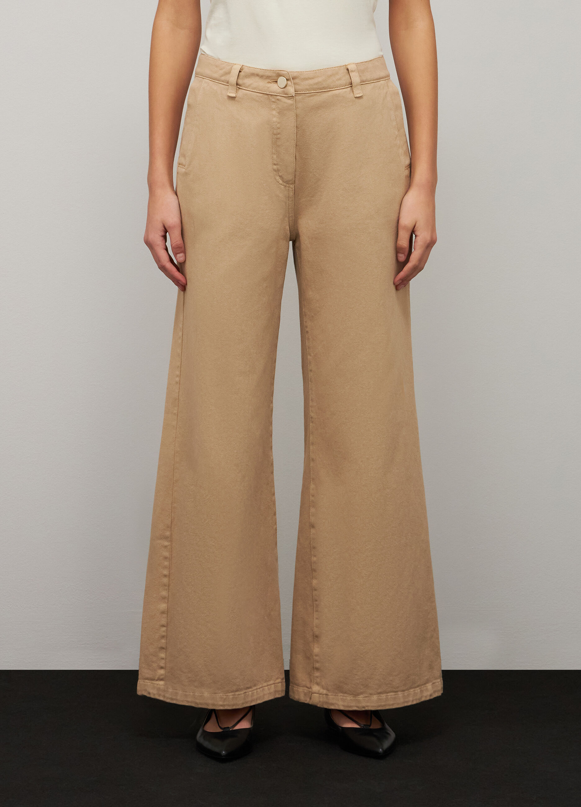 Wide trousers in pure cotton_1