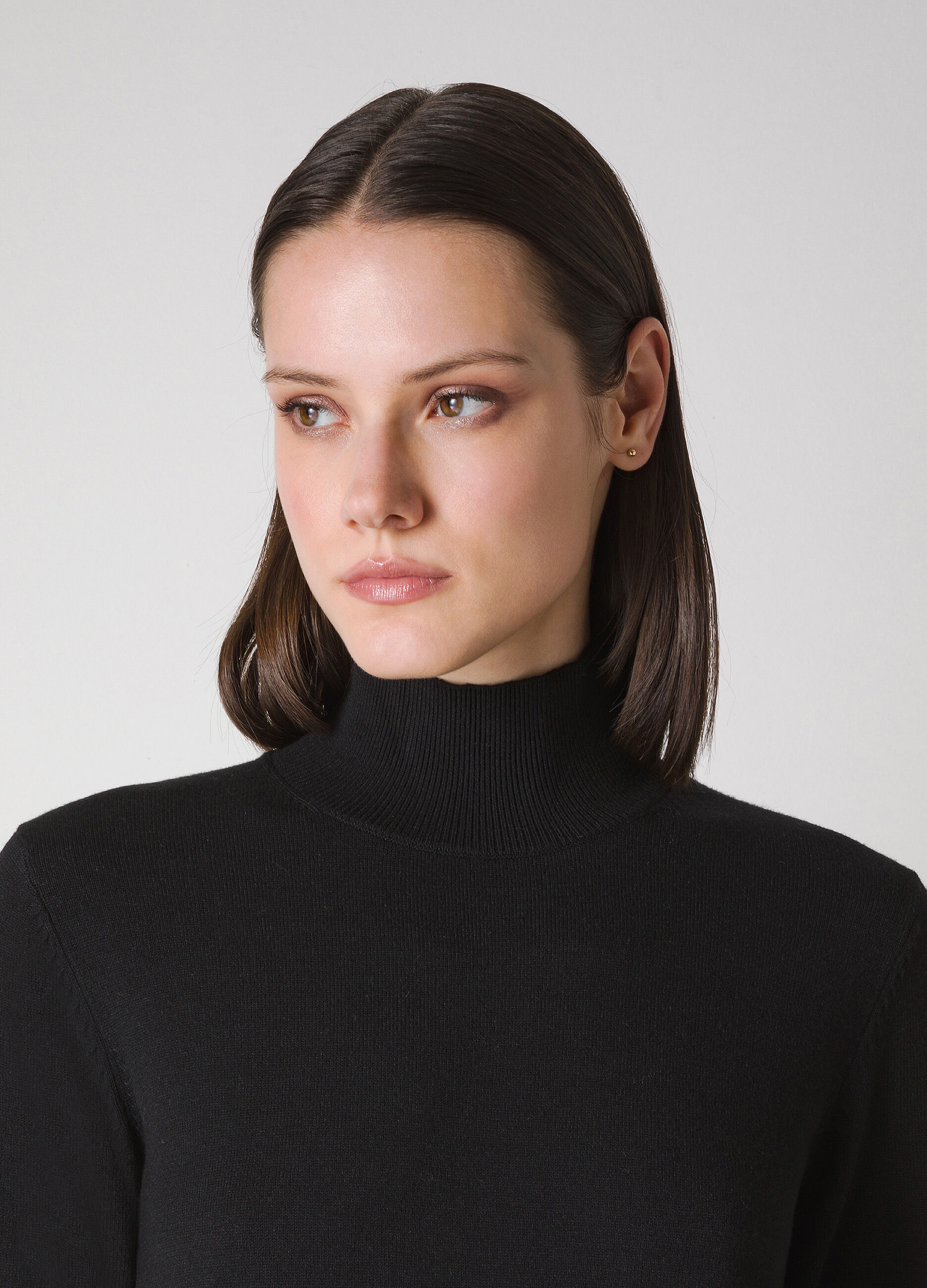 Short tricot turtleneck dress _2