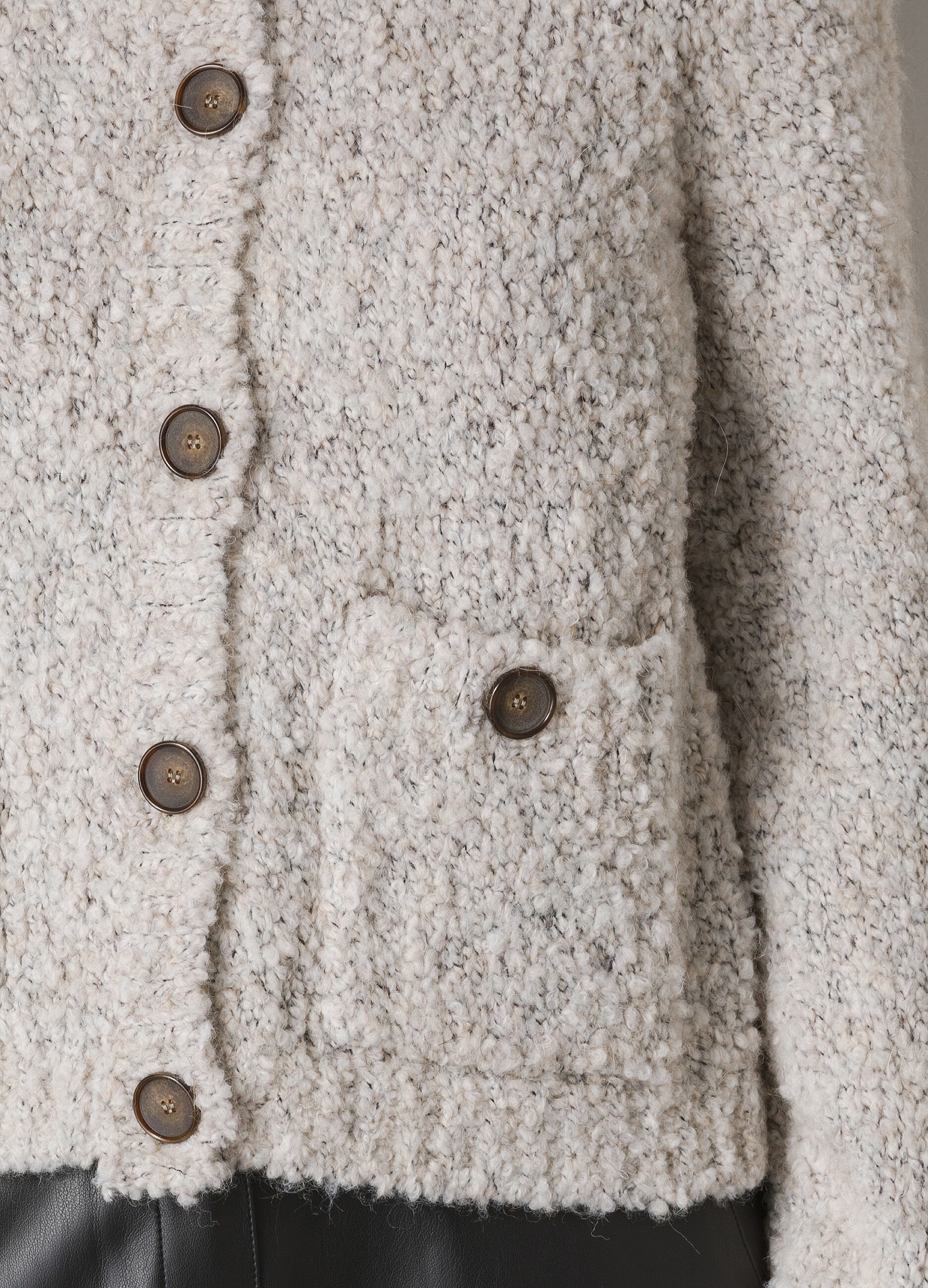 Cardigan in punto pelliccia in misto lana di alpaca_3
