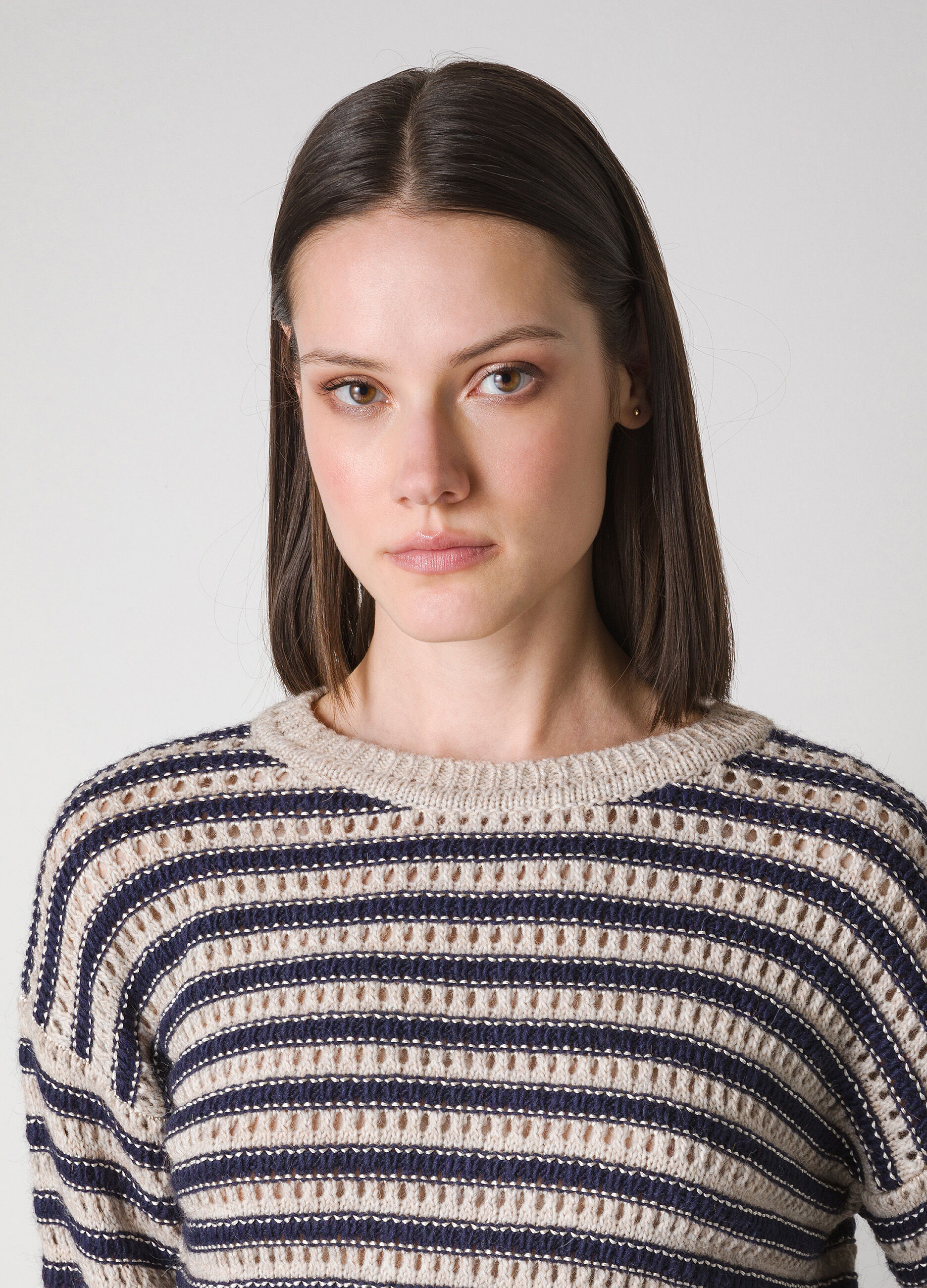 Alpaca wool-blend tricot crew-neck _2