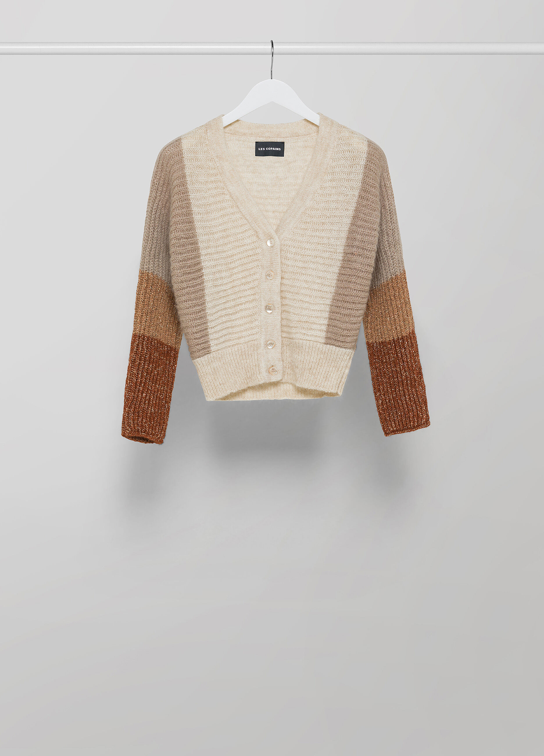 Wool and lurex blend tricot cardigan_4