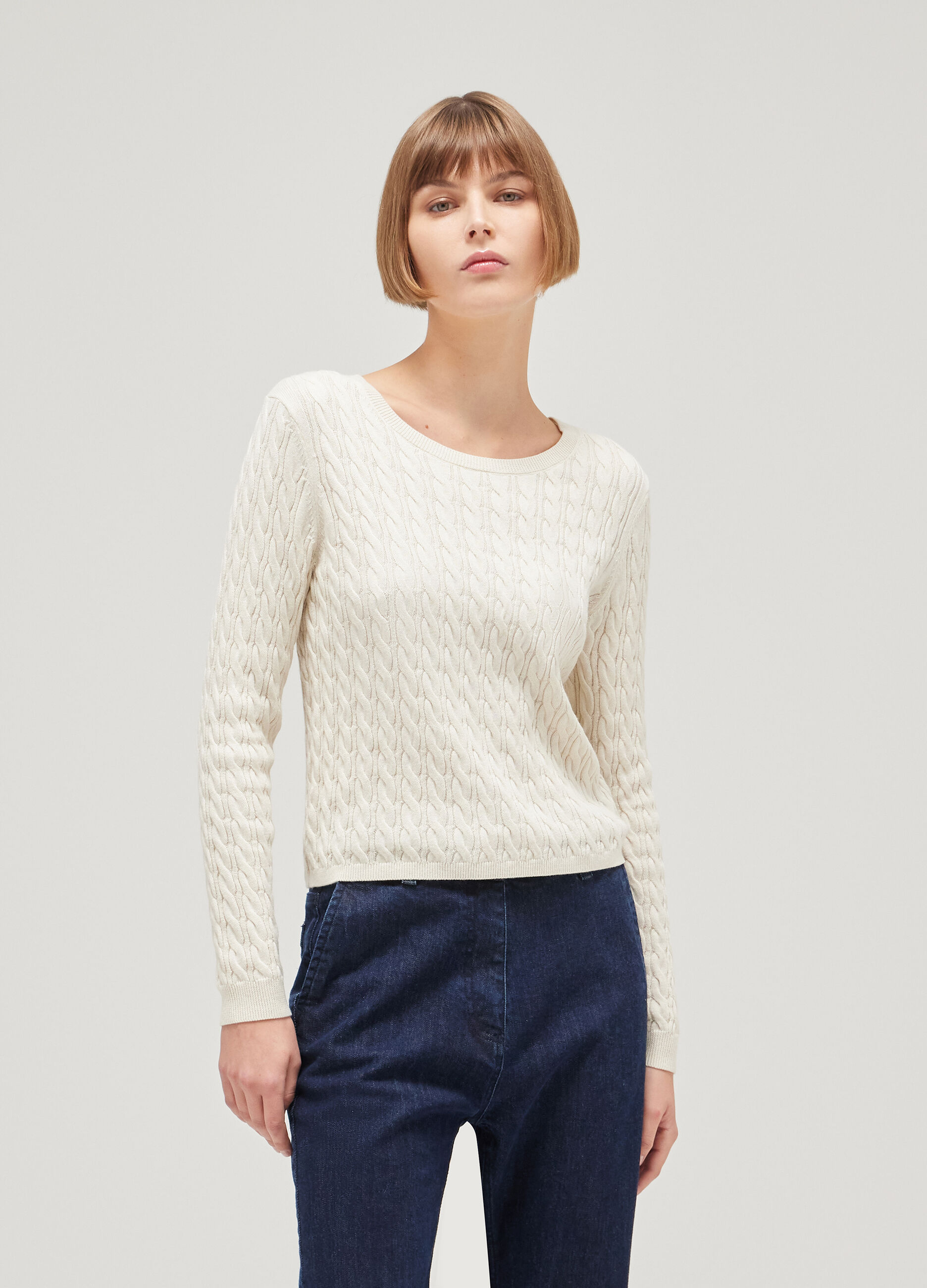 White cotton and silk tricot sweater_1