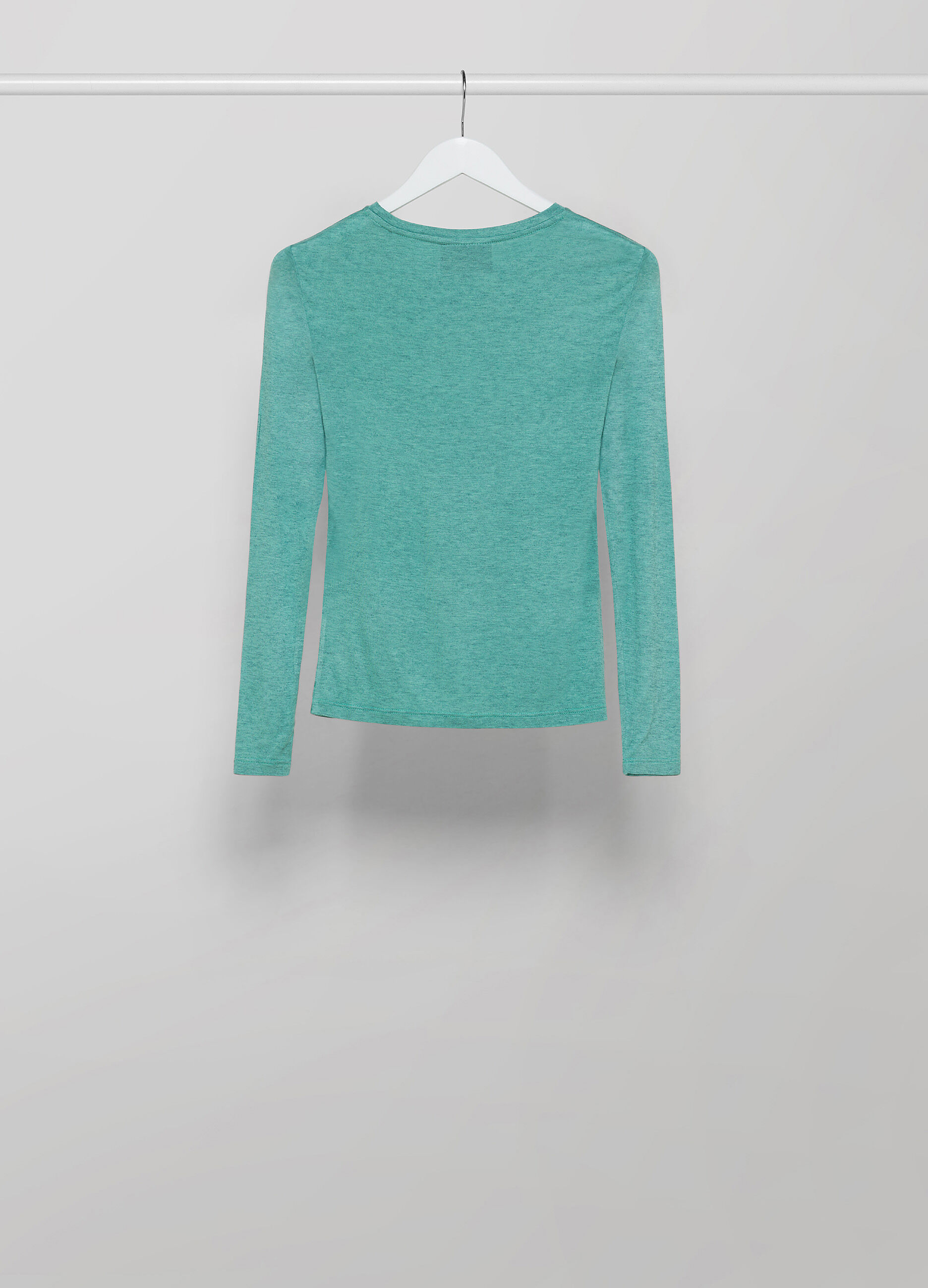 Green wool blend long sleeve T-shirt_5