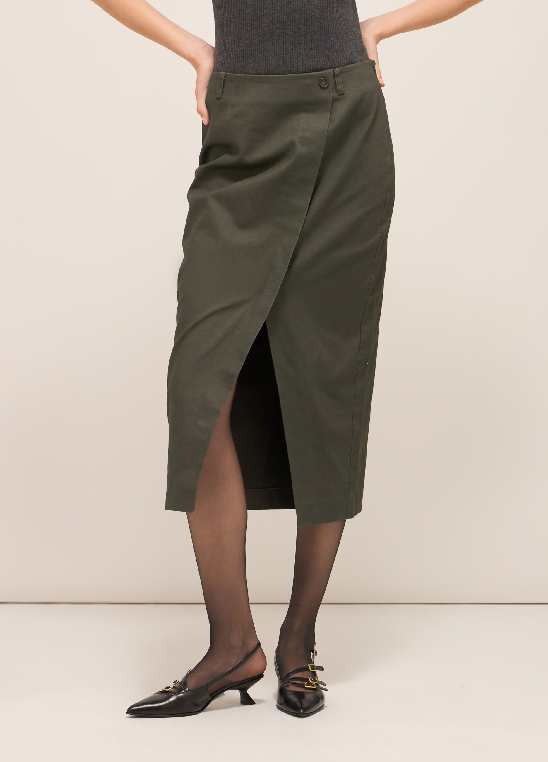Wraparound skirt in cotton