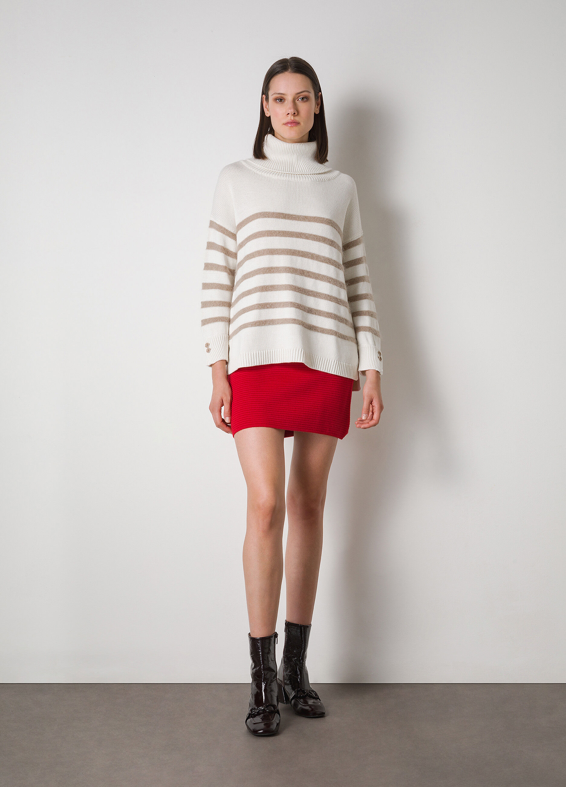 Striped pullover in virgin wool blend _0
