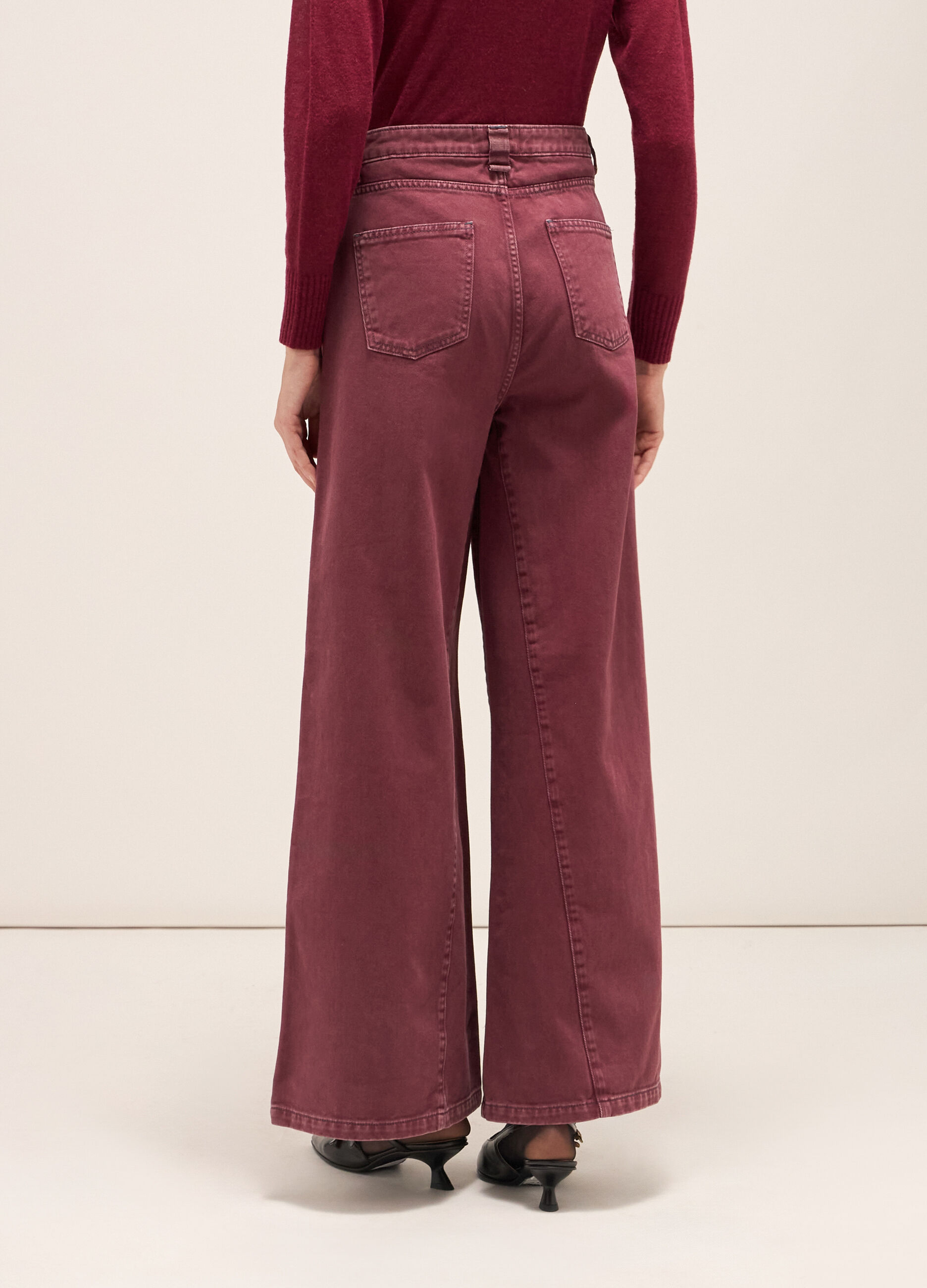 Wide-leg trousers in denim