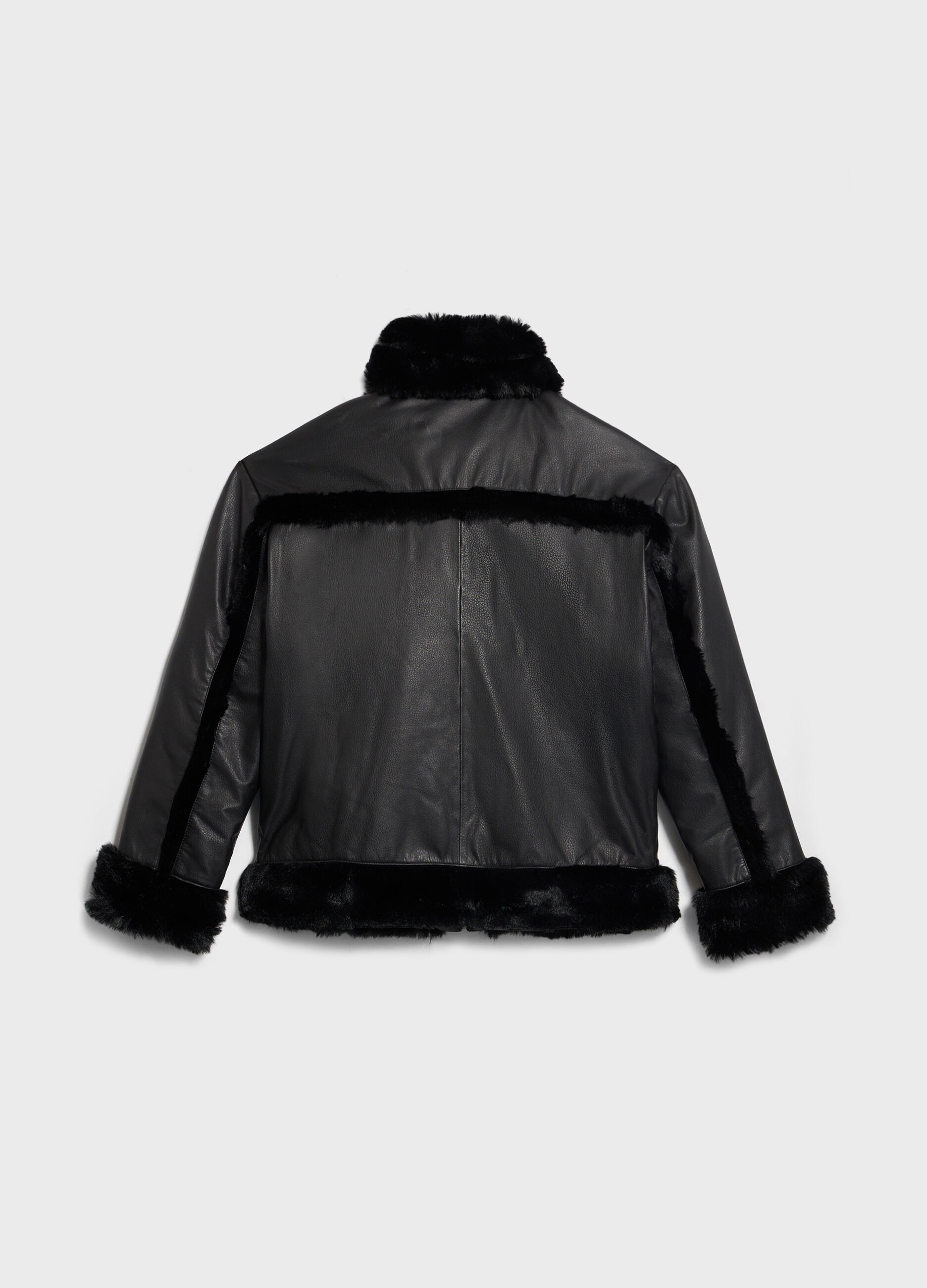 Jacket in shearling-effect leather
