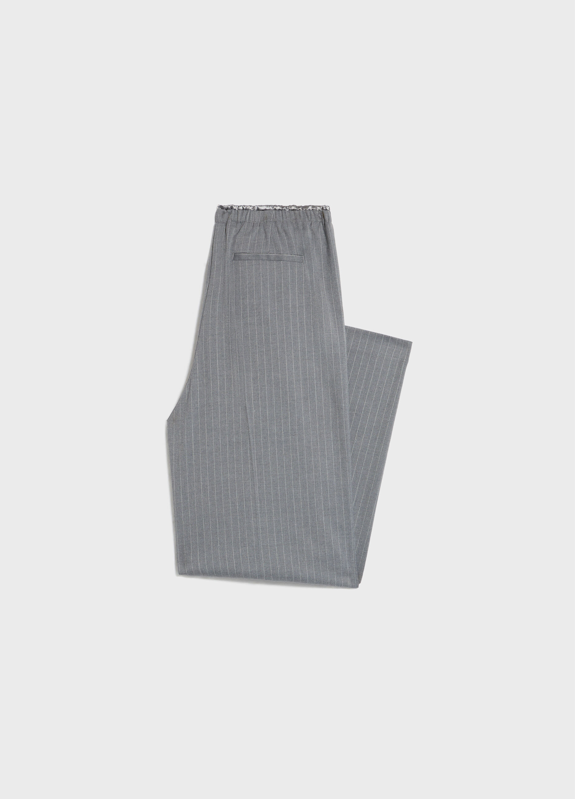 Pantalon palazzo à fines rayures