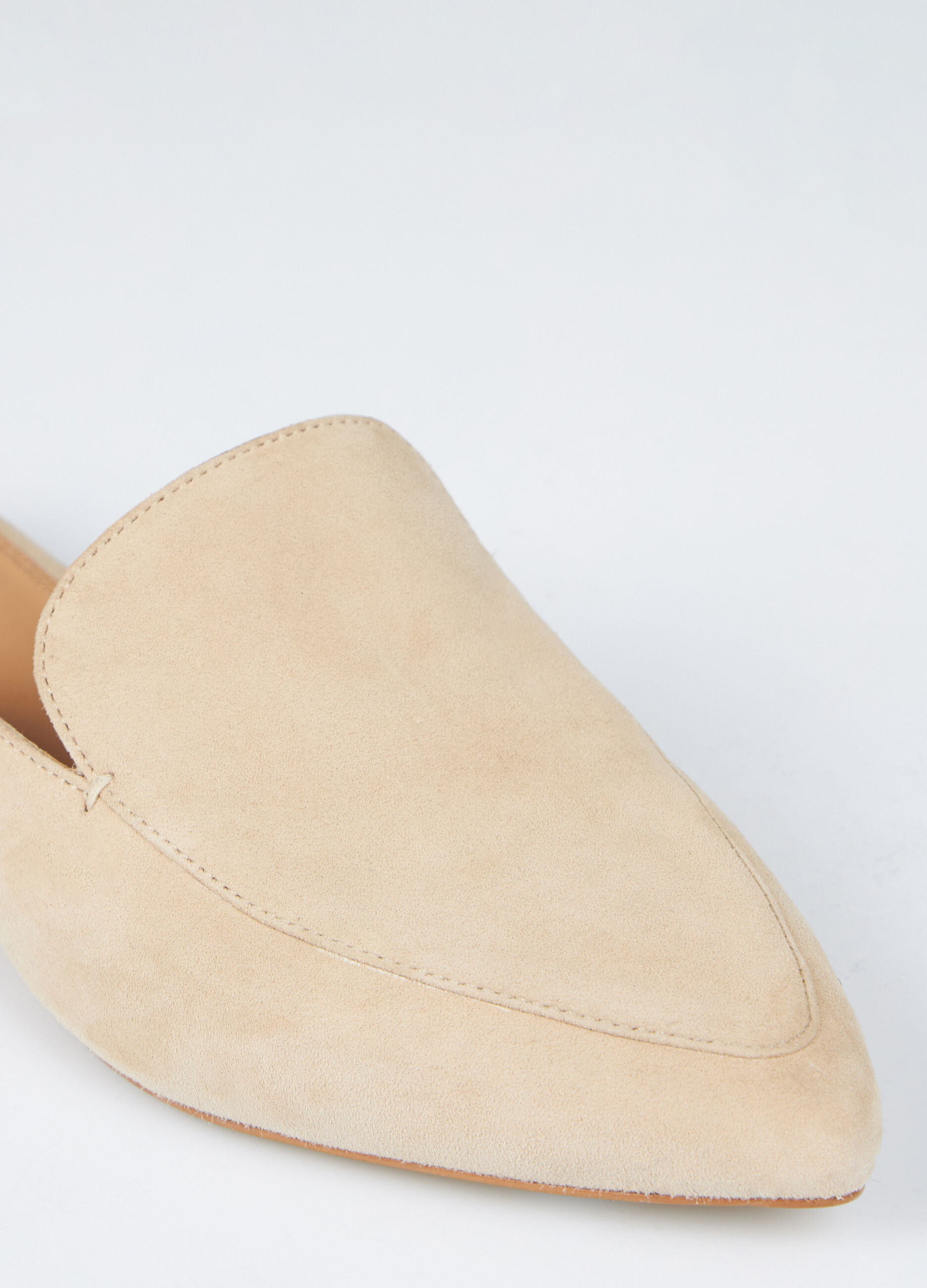 Suede loafer mules