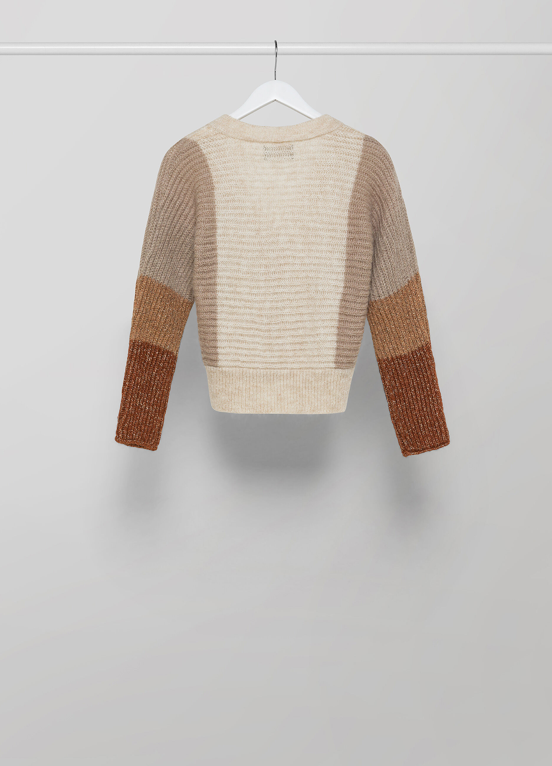 Cardigan tricot in misto lana e lurex_5