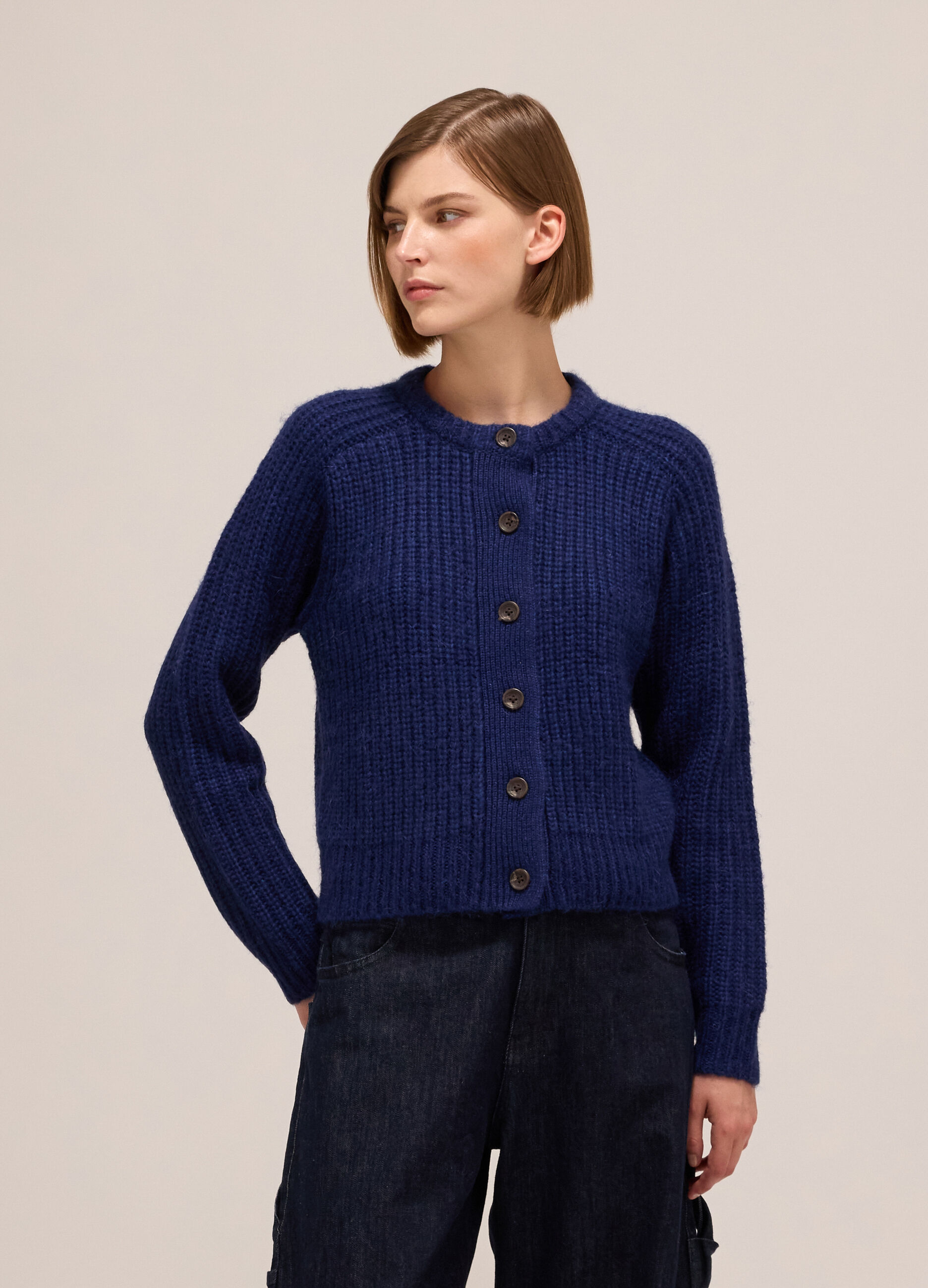 Cardigan tricot a coste