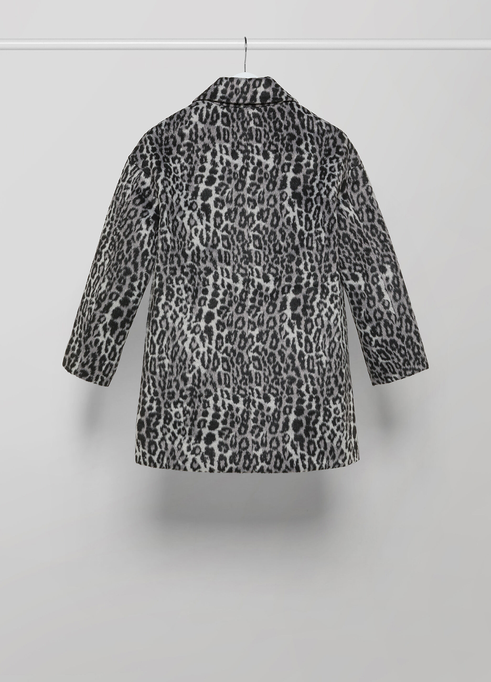 Wool blend coat with animal print