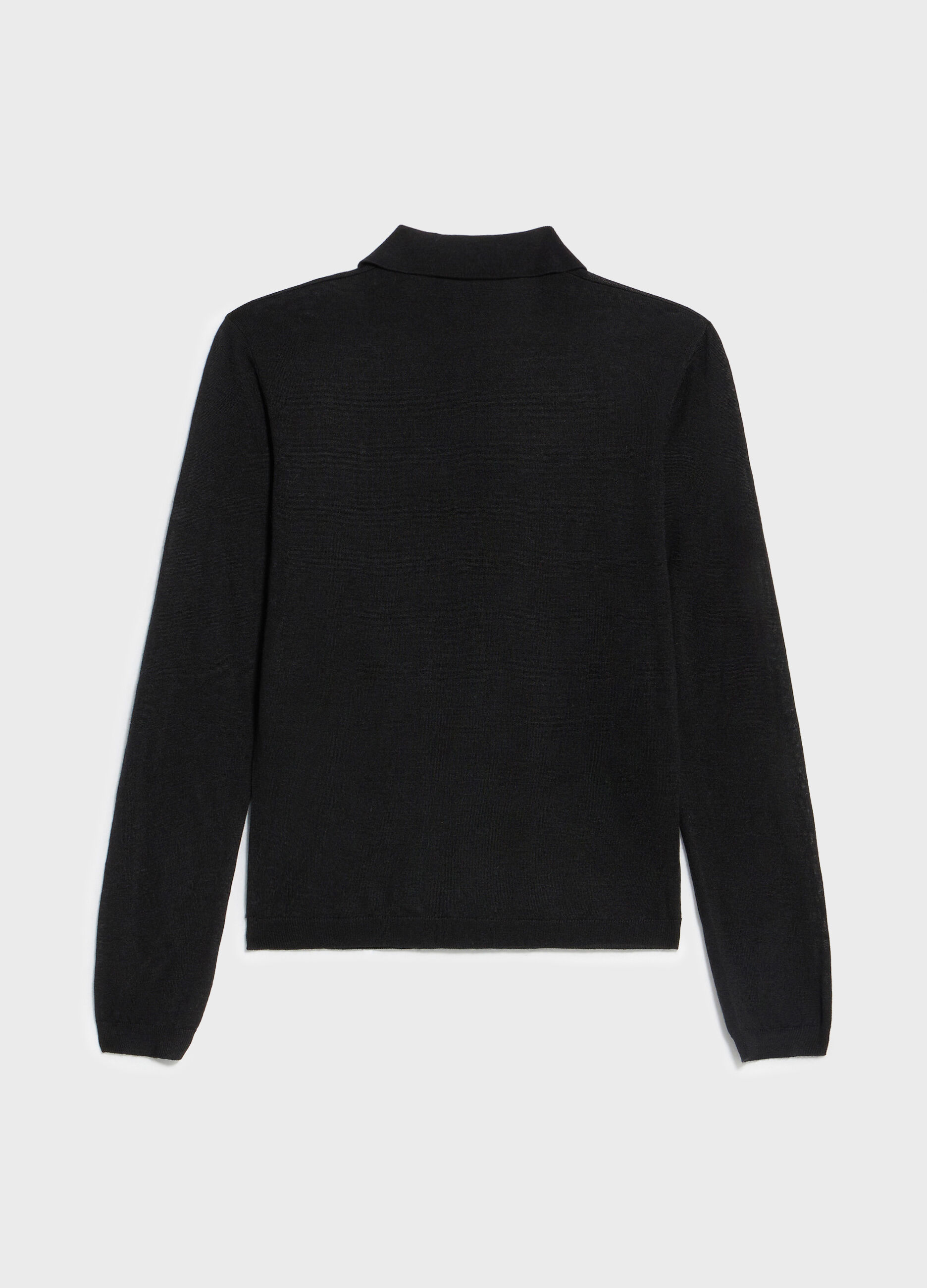 Polo neck with long sleeves in wool blend