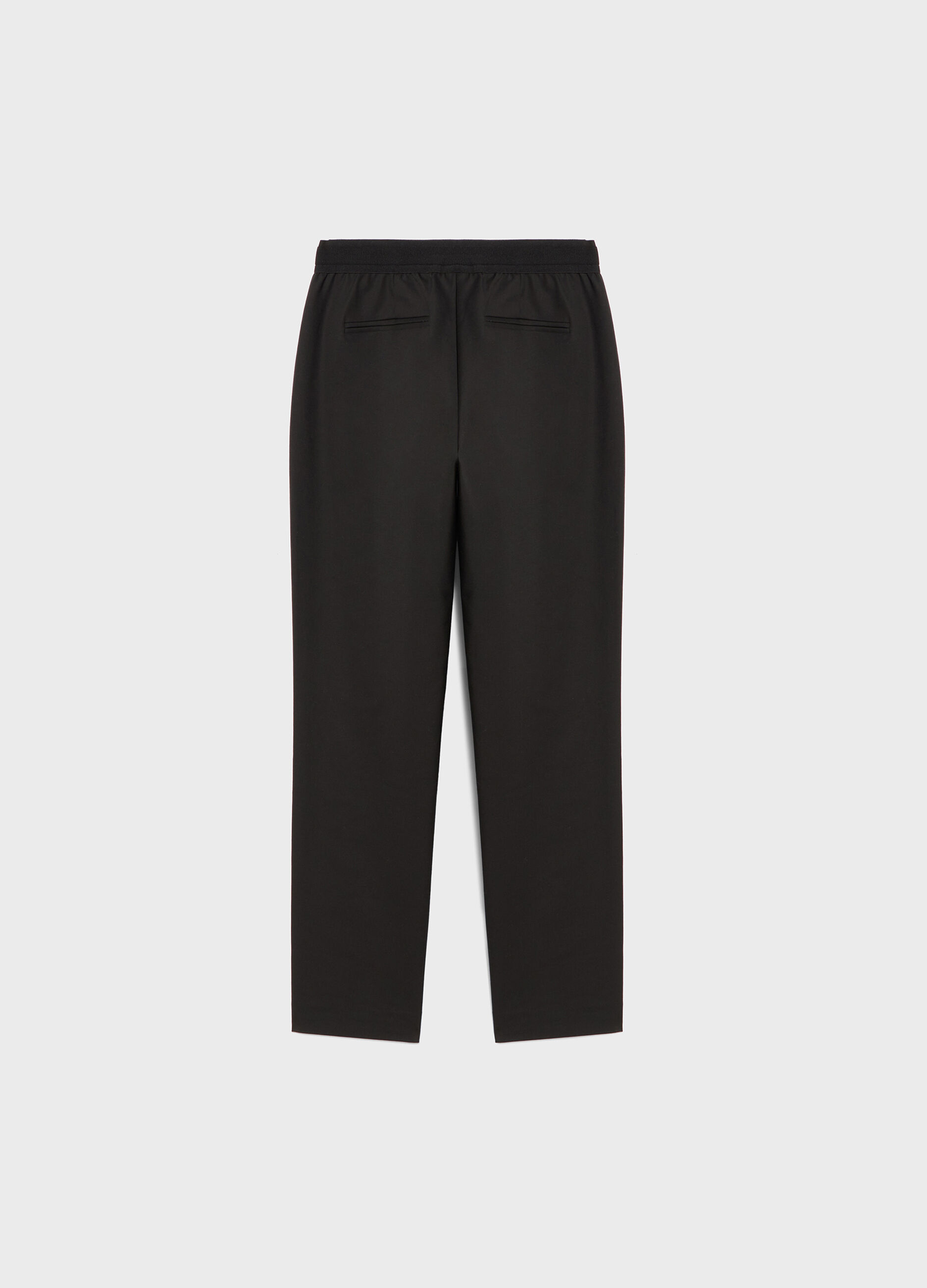 Black cigarette trousers with elastic_5