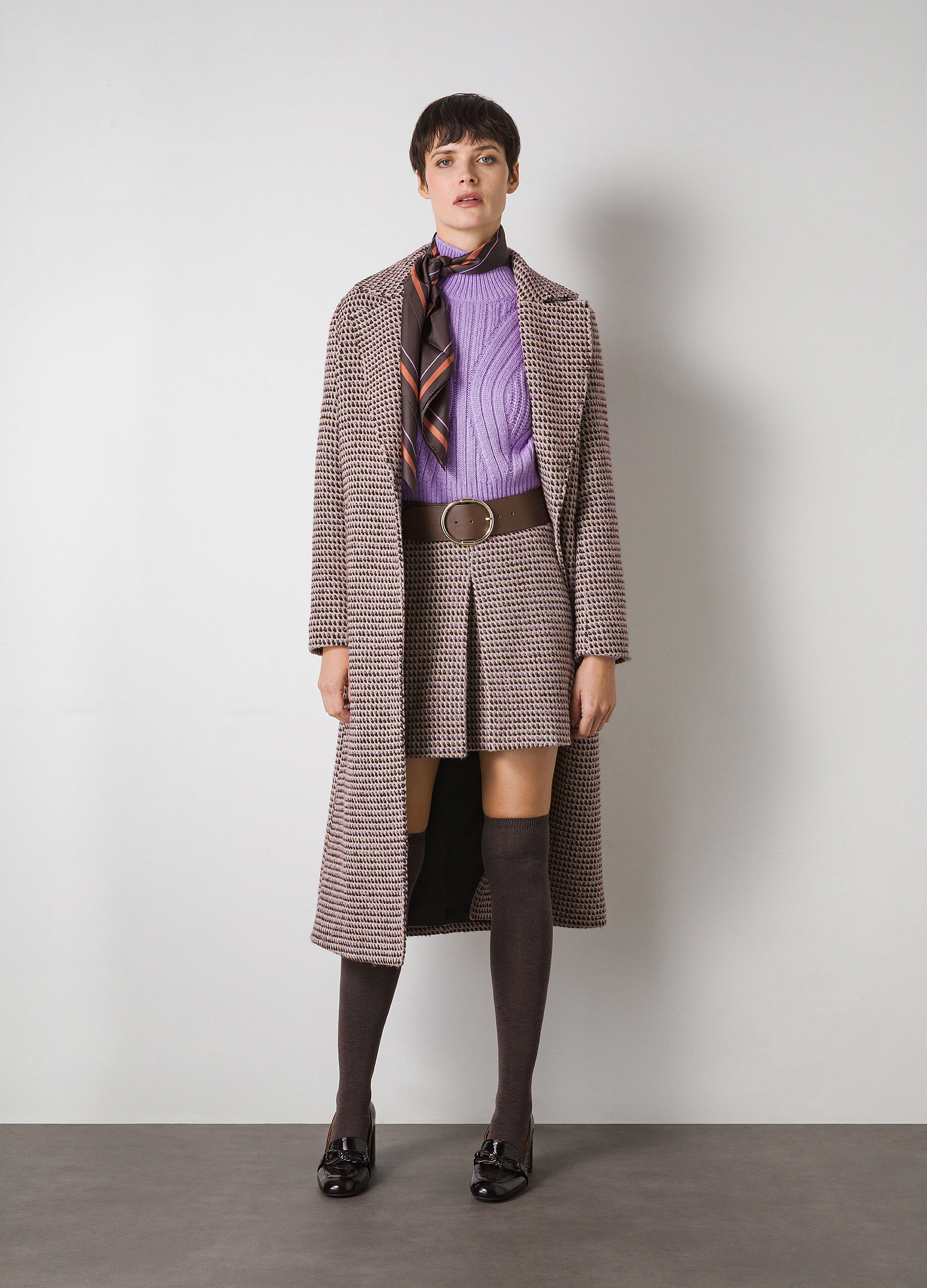Multicolor wool blend mini skirt_0