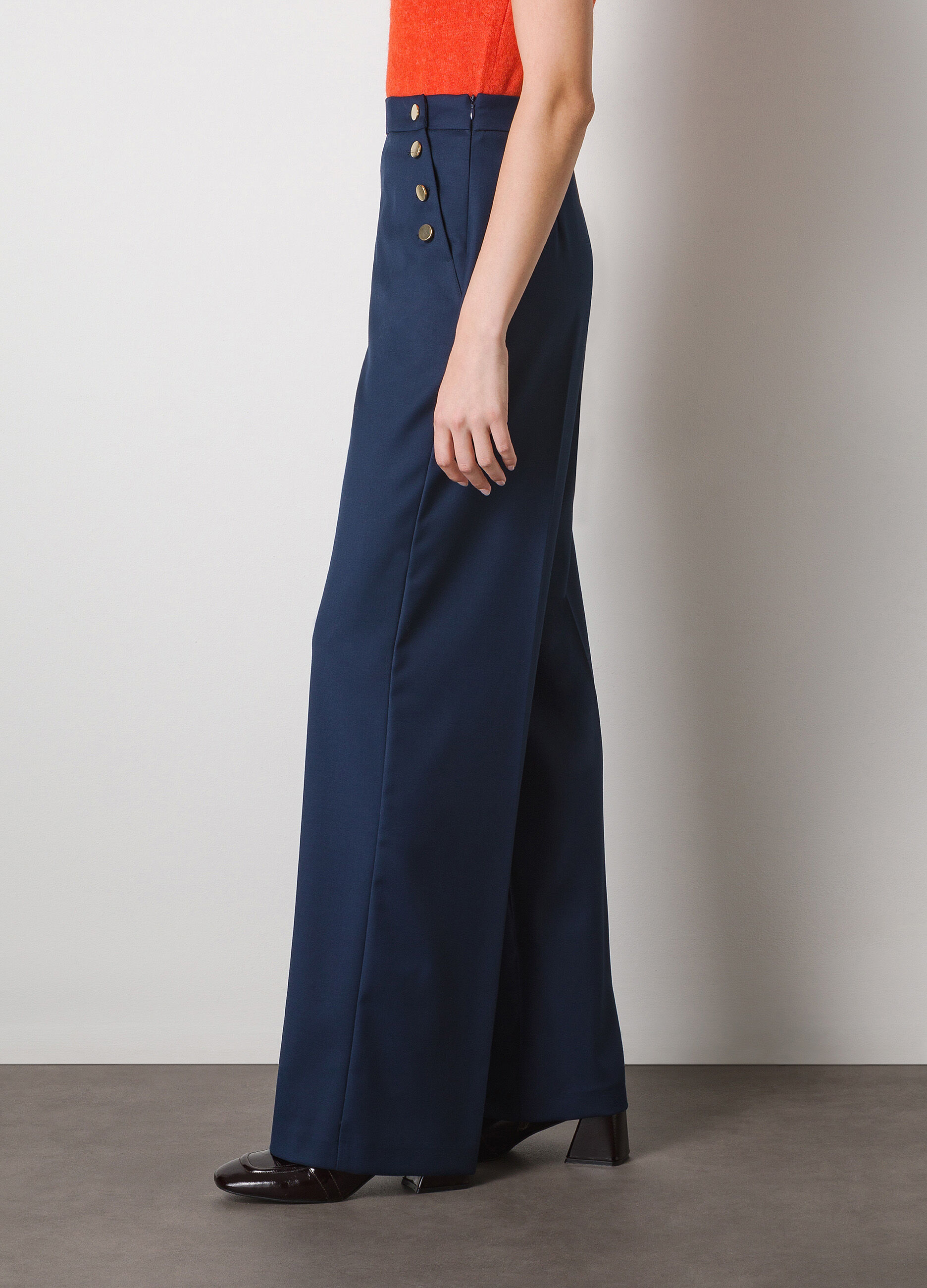 Palazzo pants with buttons