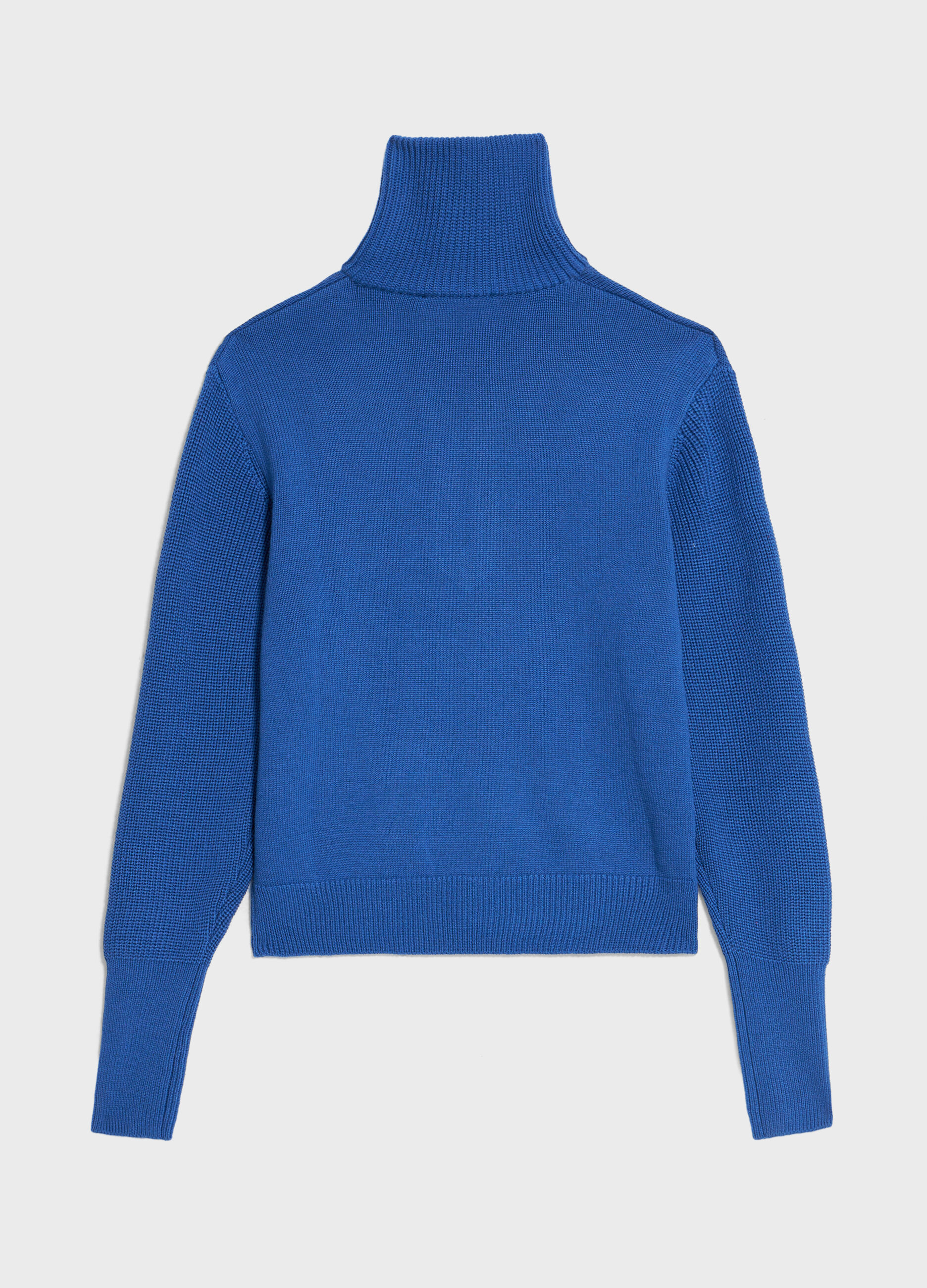 Knitted turtleneck with half zip