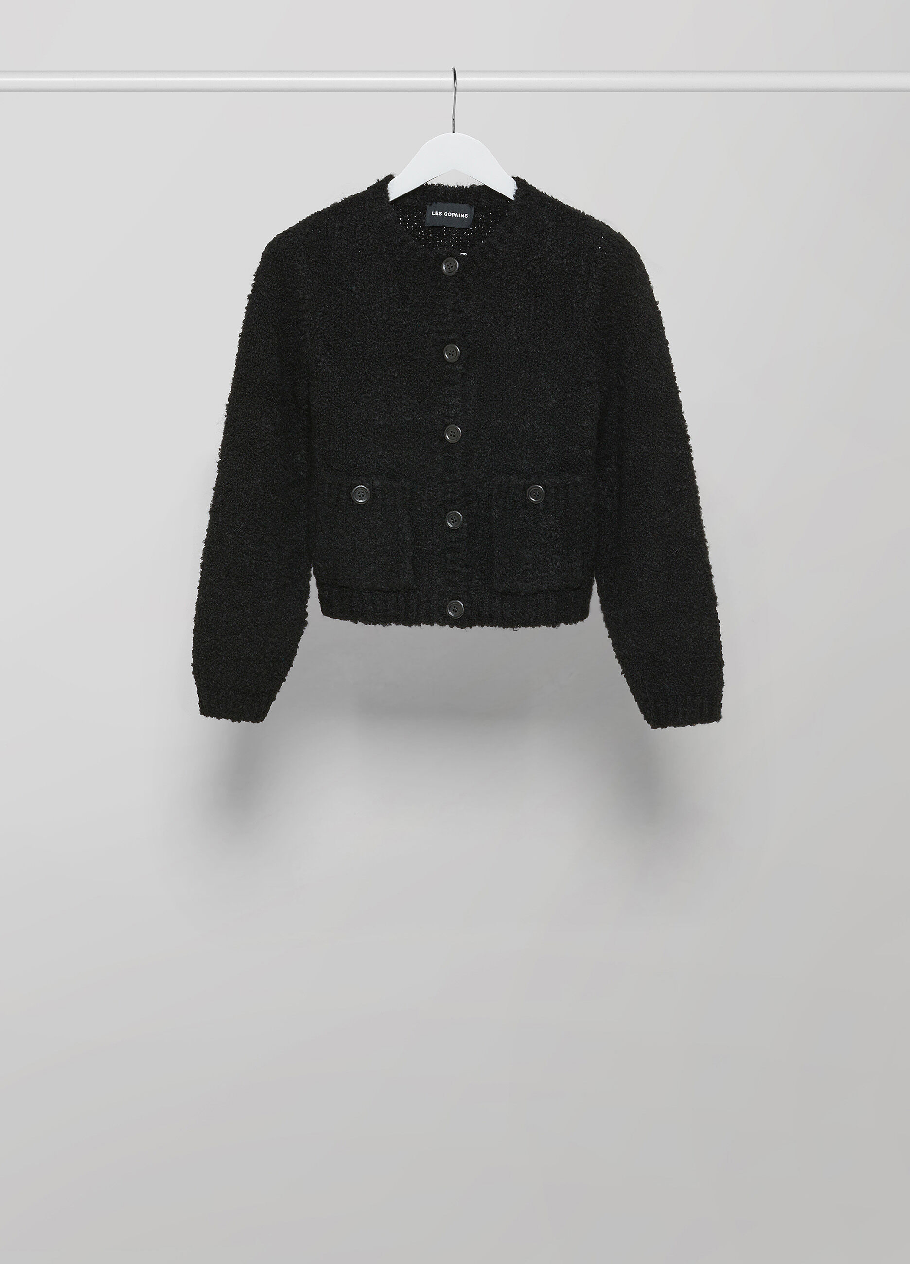 Black alpaca wool blend cardigan_3