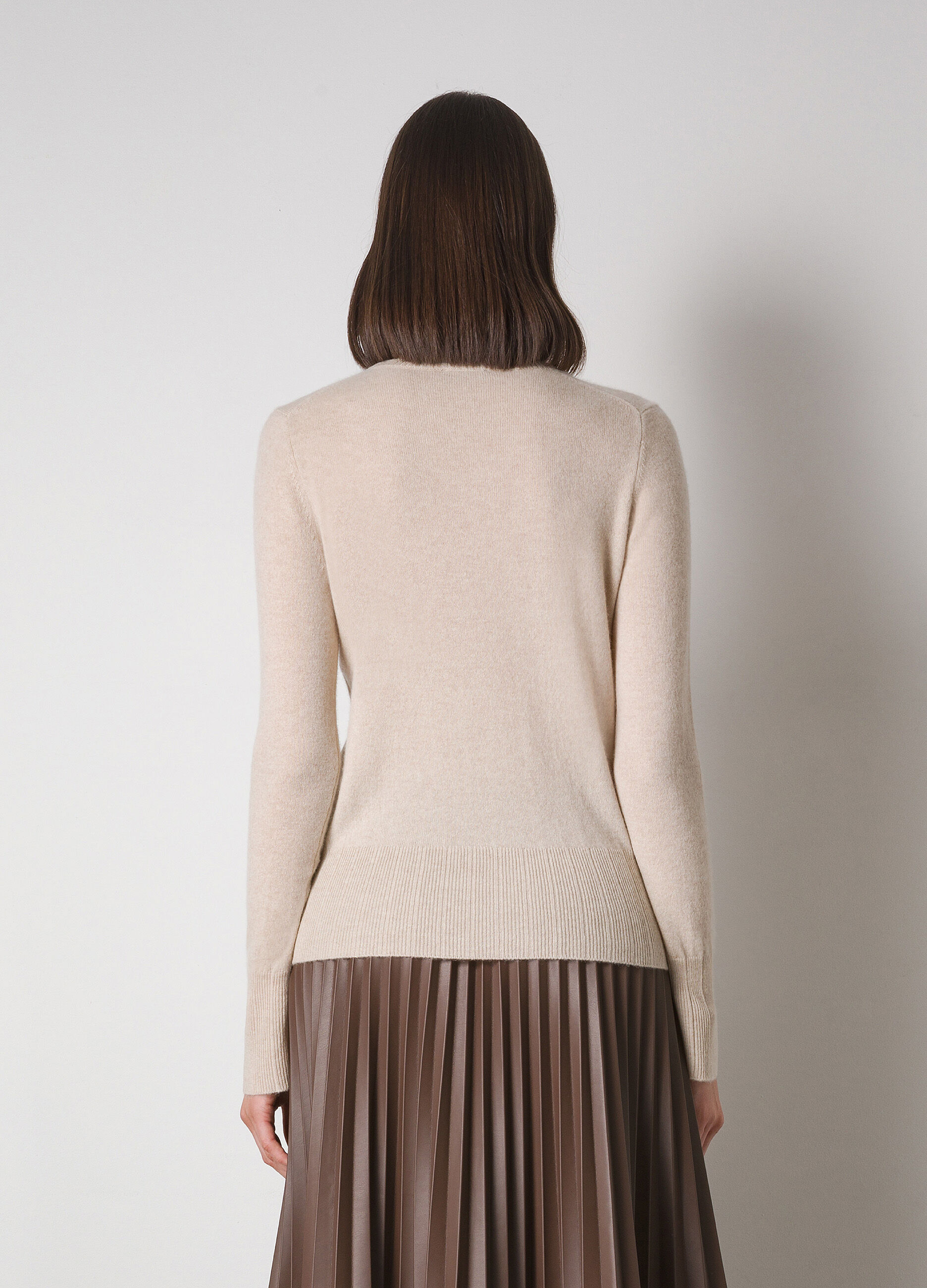 Pure cashmere tricot pullover _1