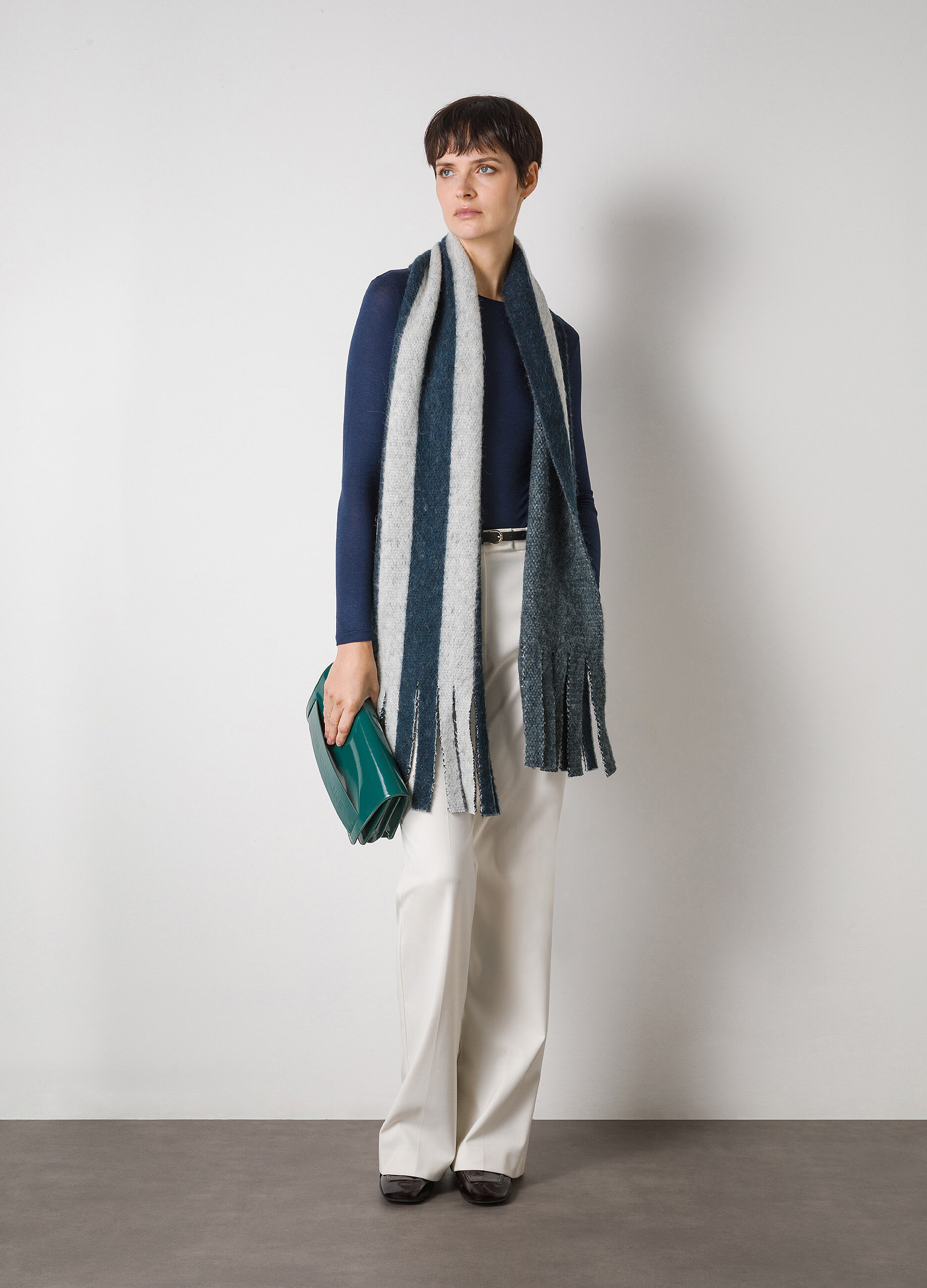 Blue wool blend long sleeve T-shirt_0