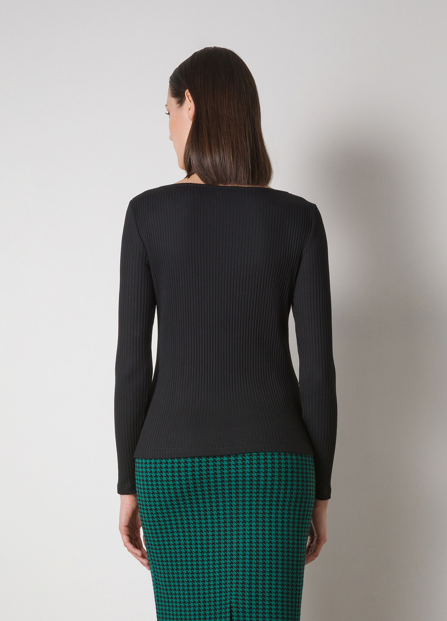 Long-sleeved T-shirt in stretch cotton_1