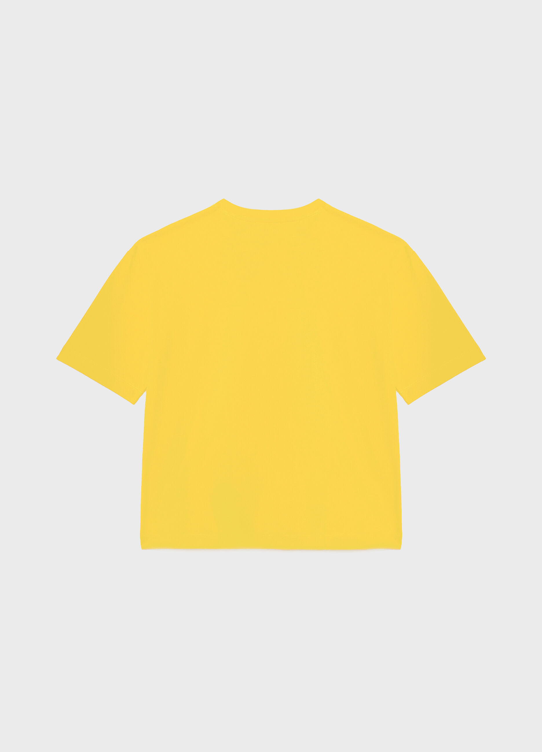 Yellow pure cotton t-shirt with logo_5
