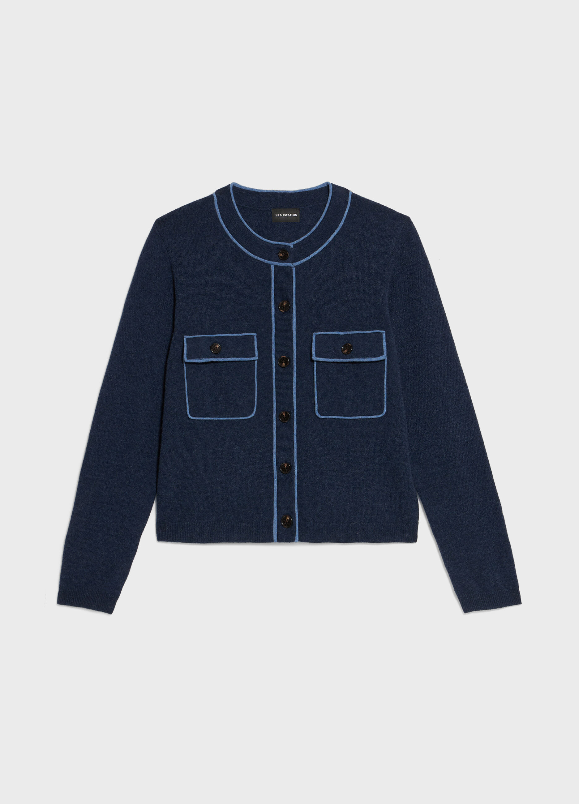 Knitted cardigan in wool and cashmere