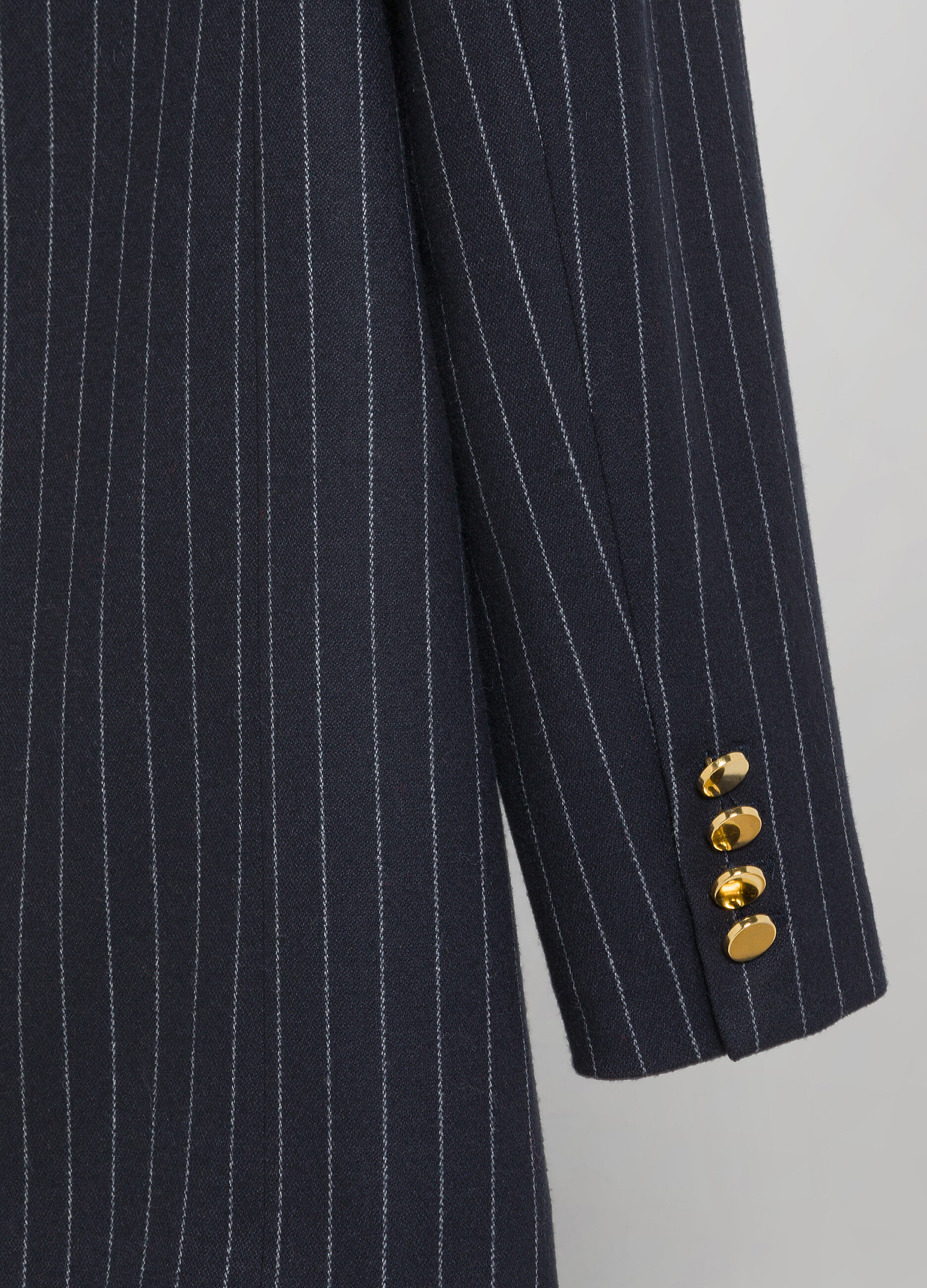Double-breasted pinstripe blazer