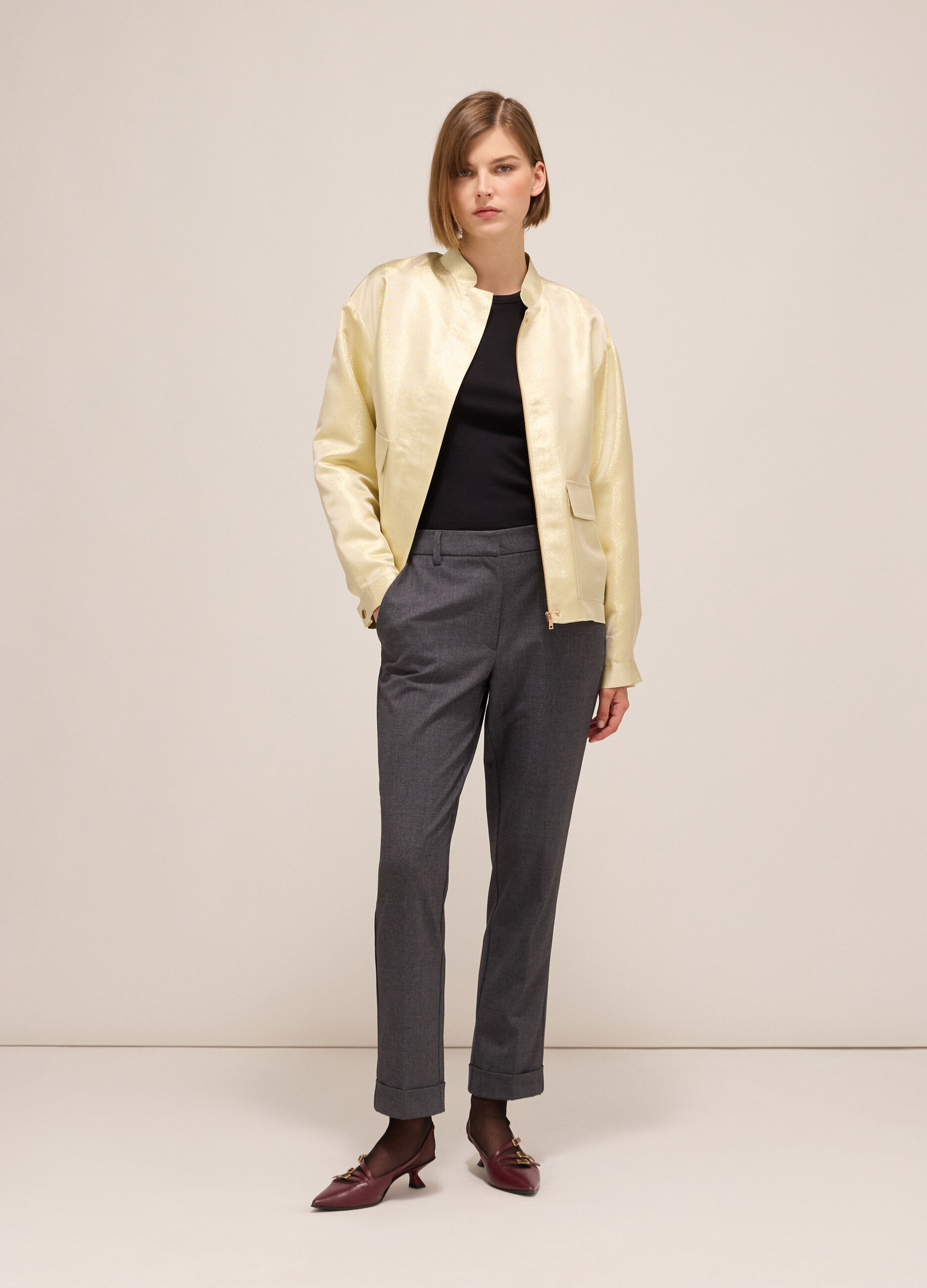 Cigarette trousers with turn-ups