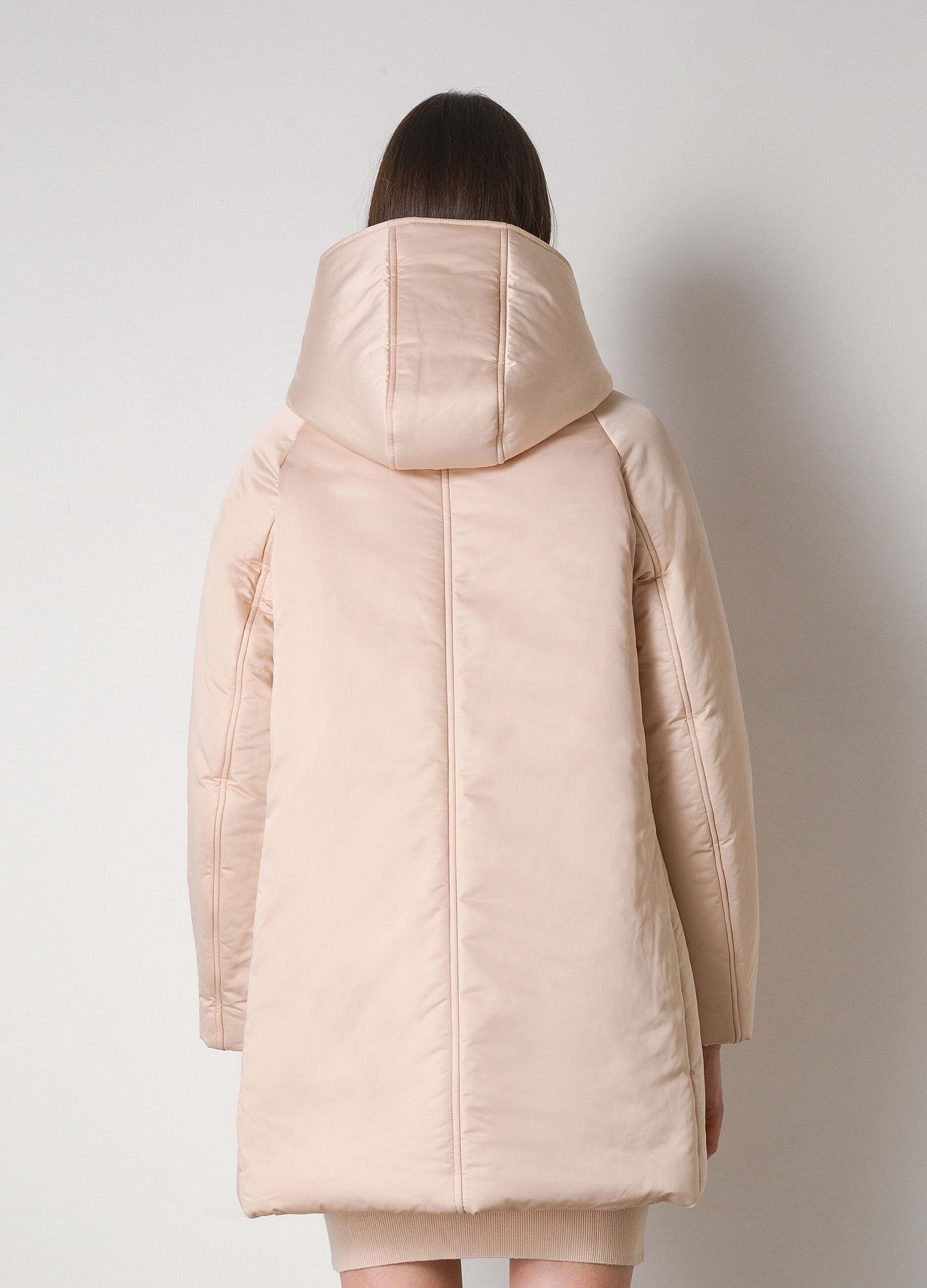 Satin-effect down jacket with hood_1