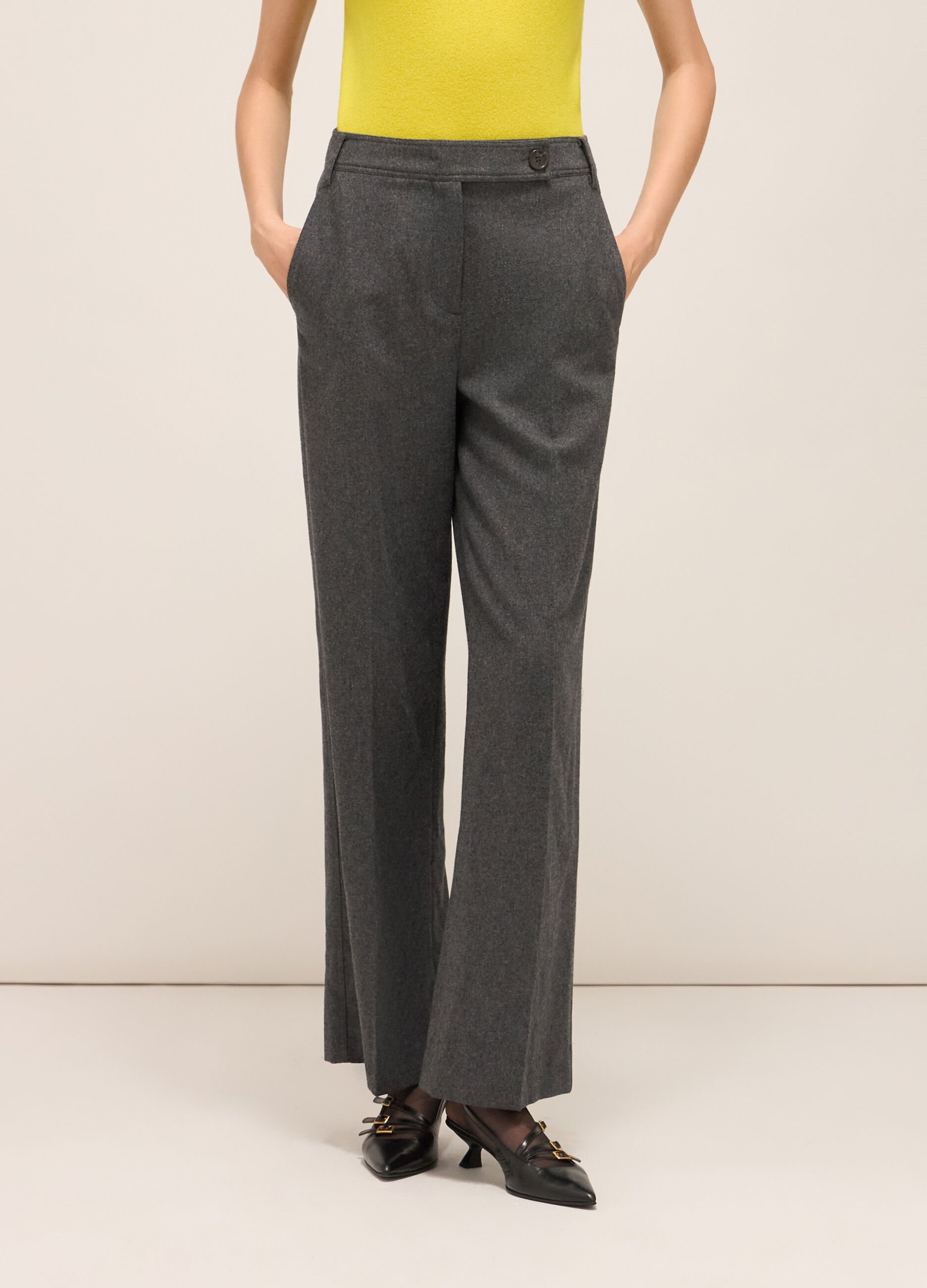 Straight-leg trousers in wool blend