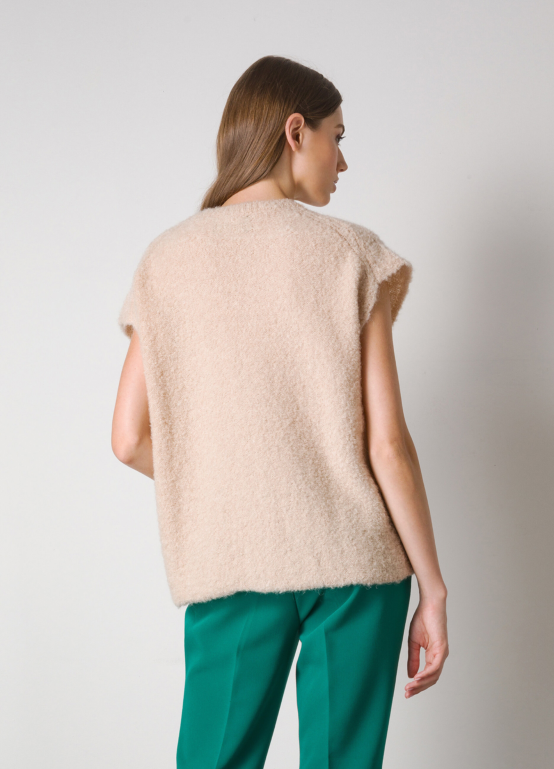Mohair wool blend tricot waistcoat