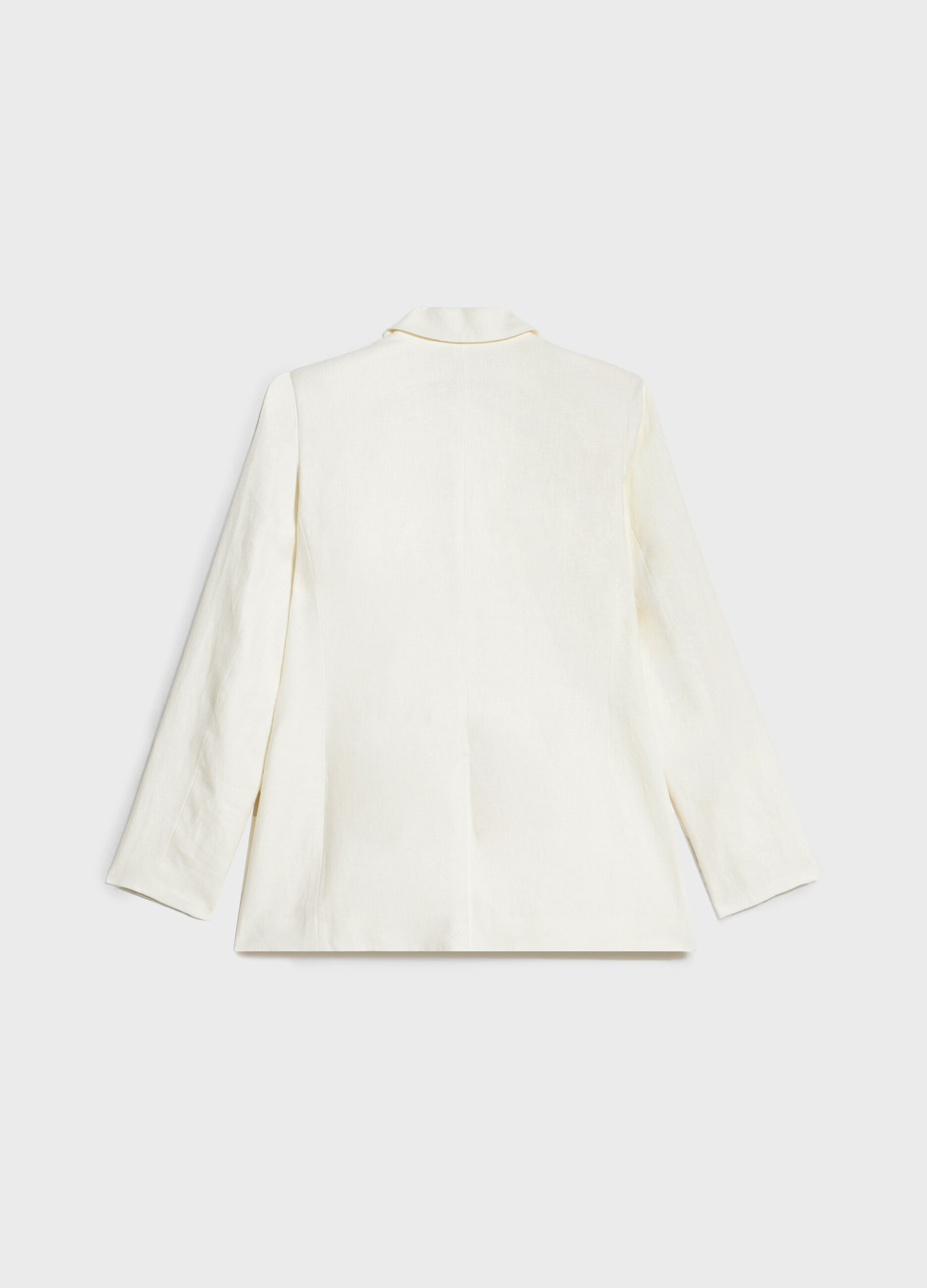 Linen blazer with single button